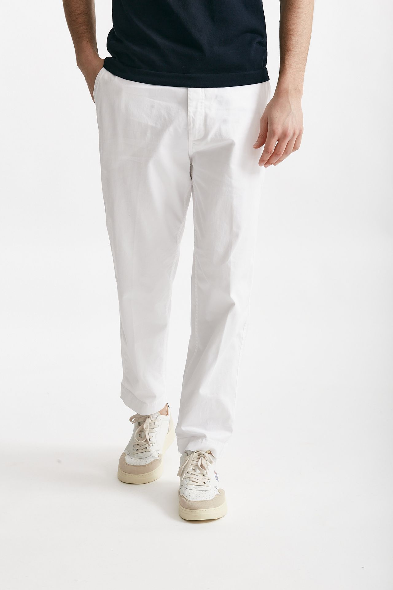 Pantalone in cotone stretch ZYAN bianco