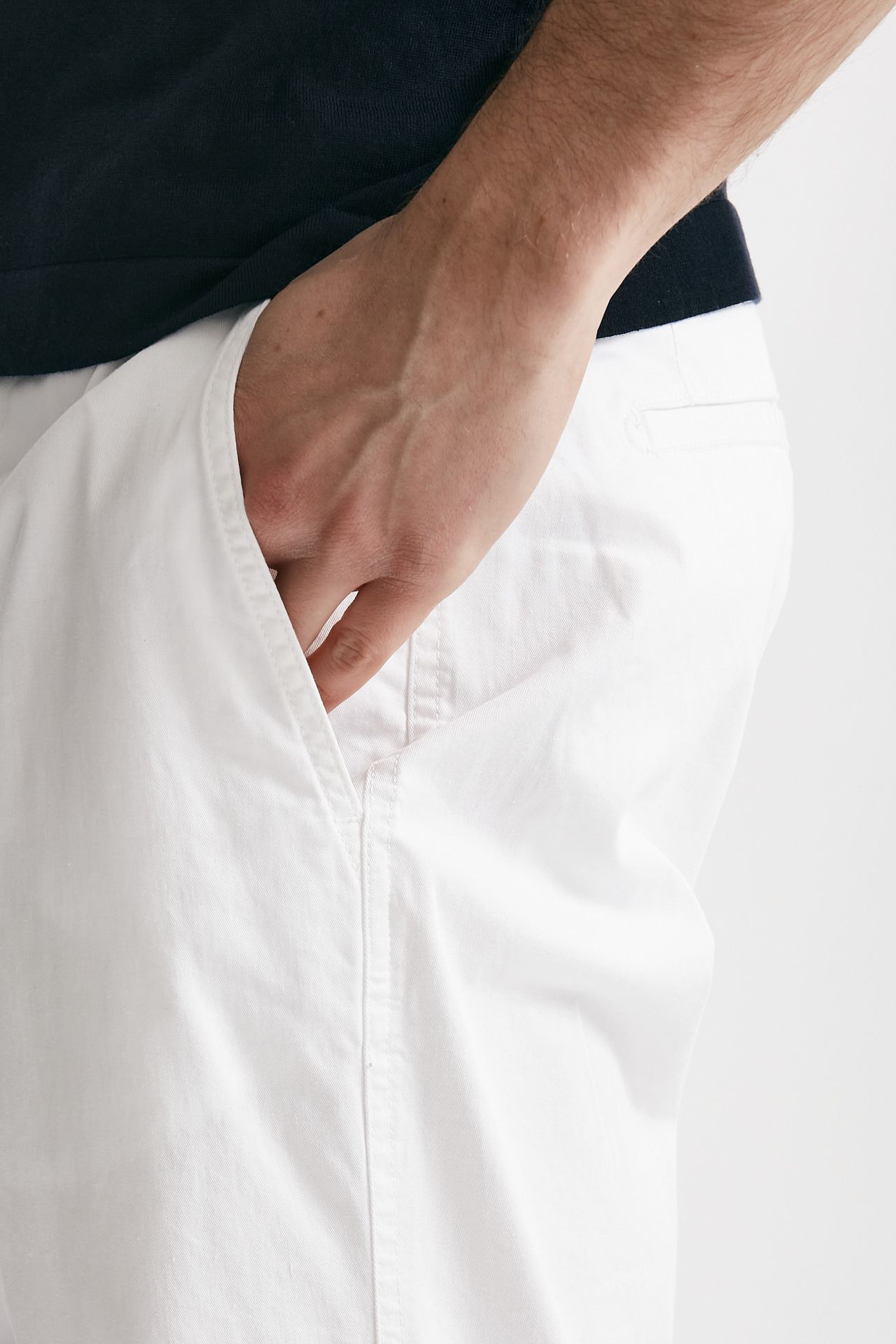 Pantalone in cotone stretch ZYAN bianco