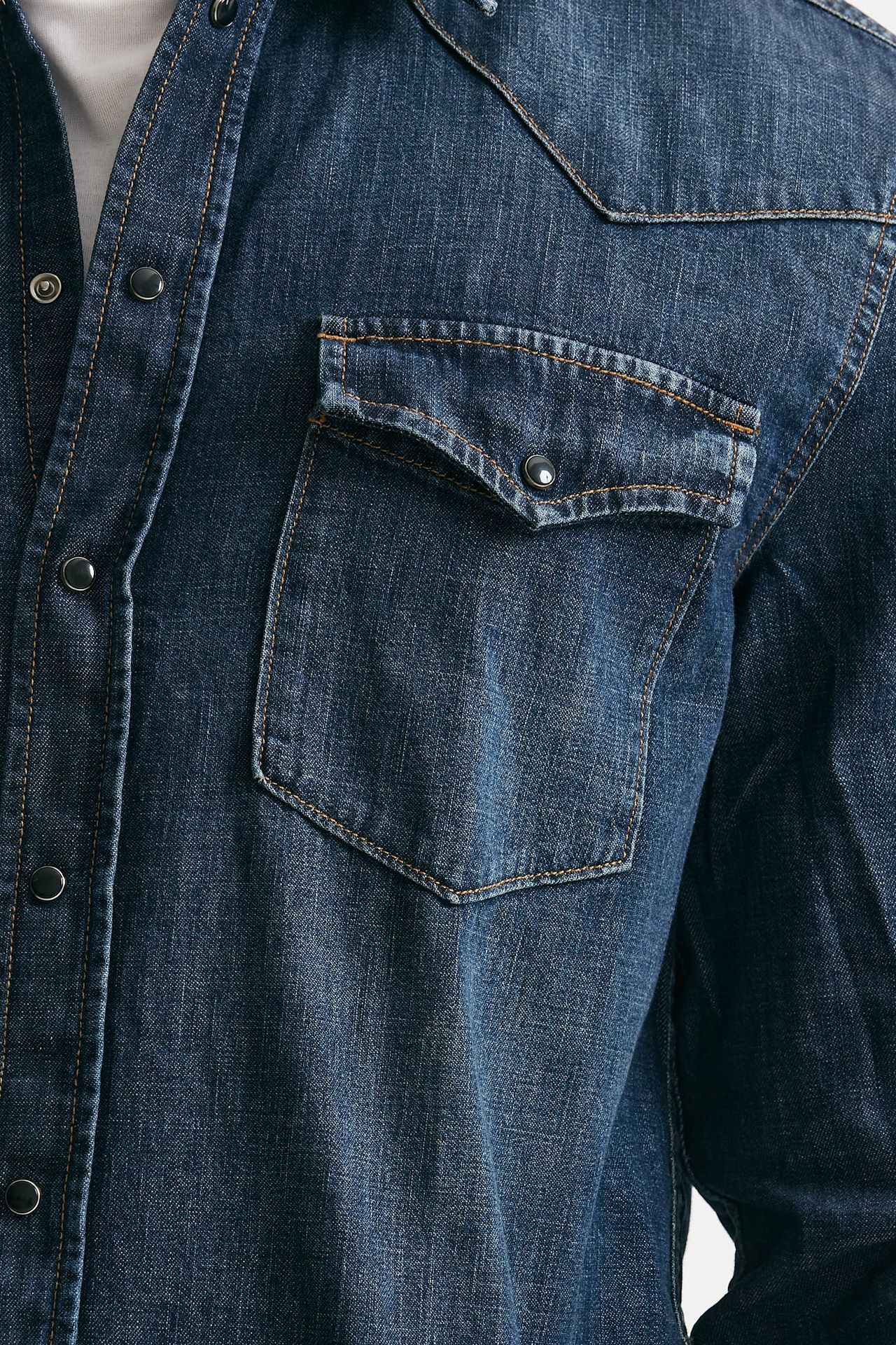 Camicia in cotone fermo denim scuro