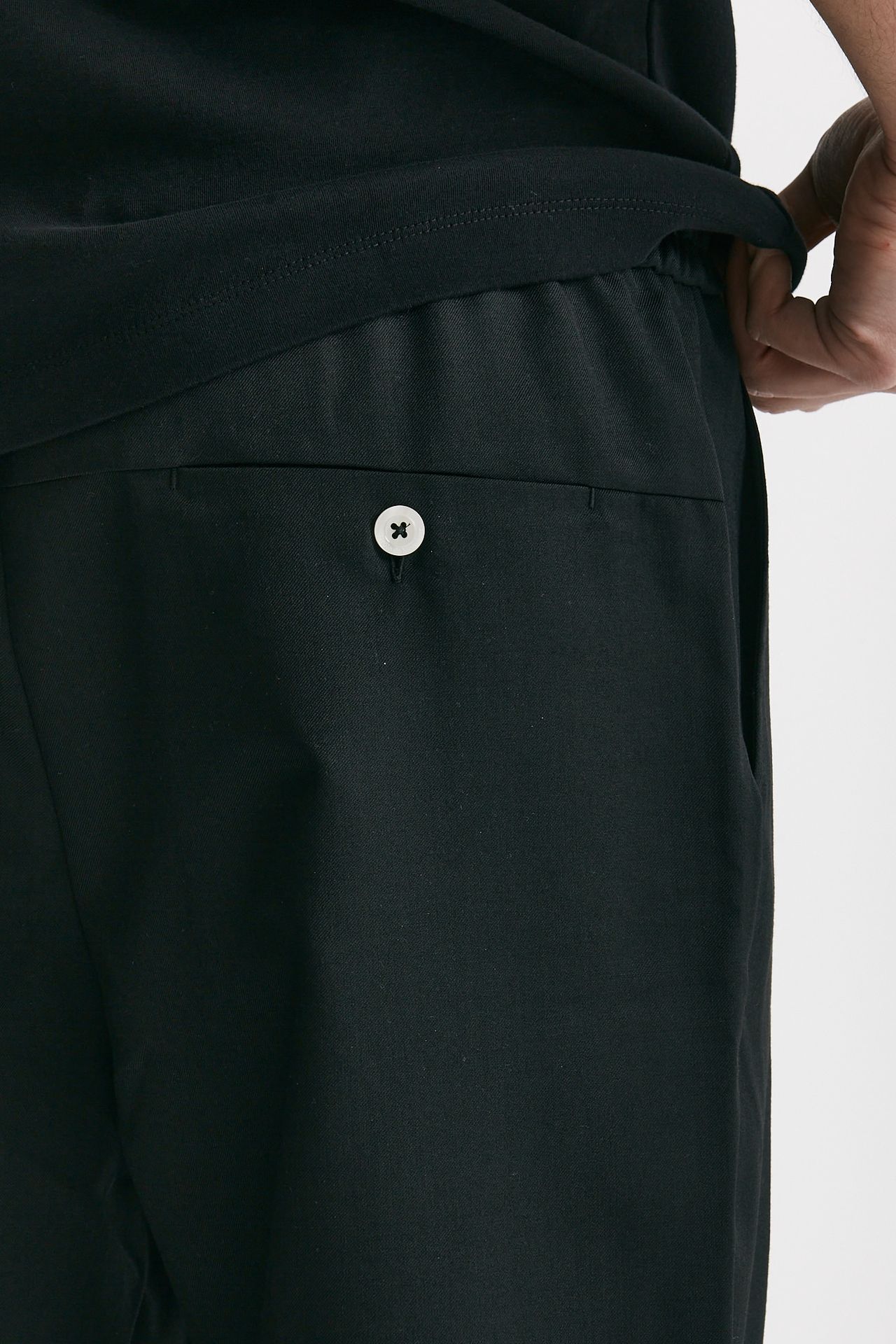 Pantalone cropped nero misto cotone