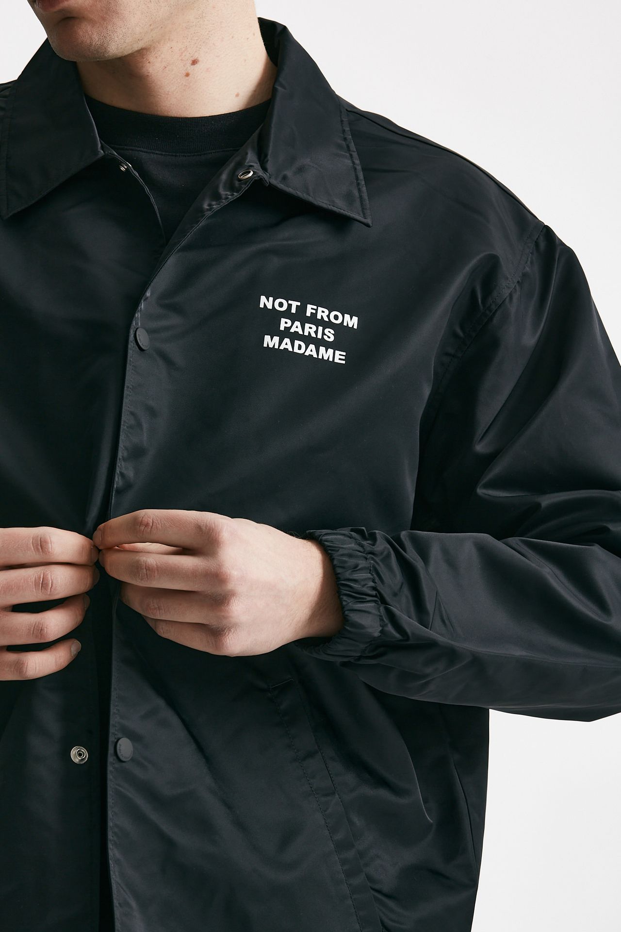 Giubbino SLOGAN in nylon nero