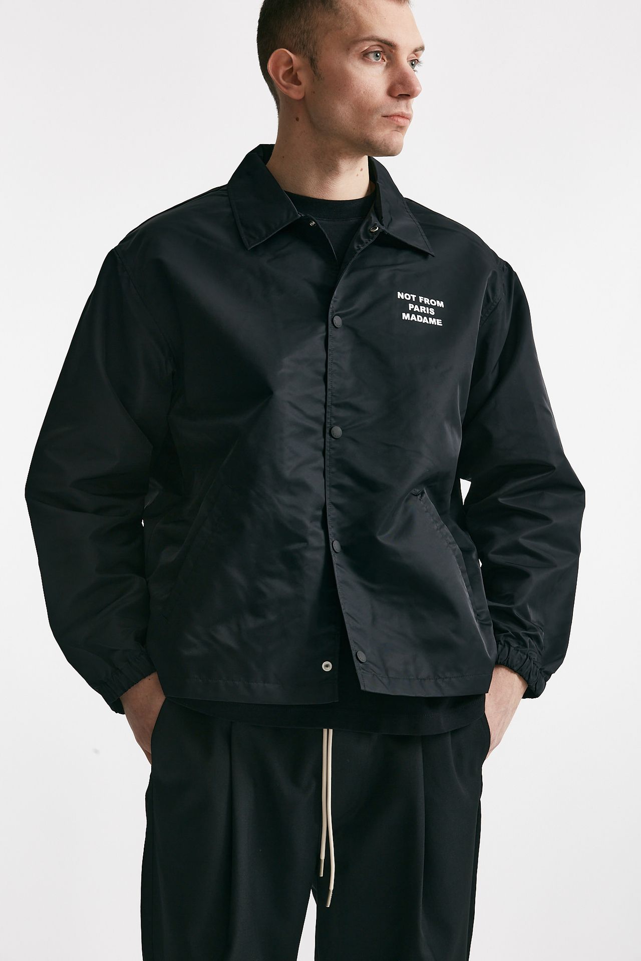 Giubbino SLOGAN in nylon nero