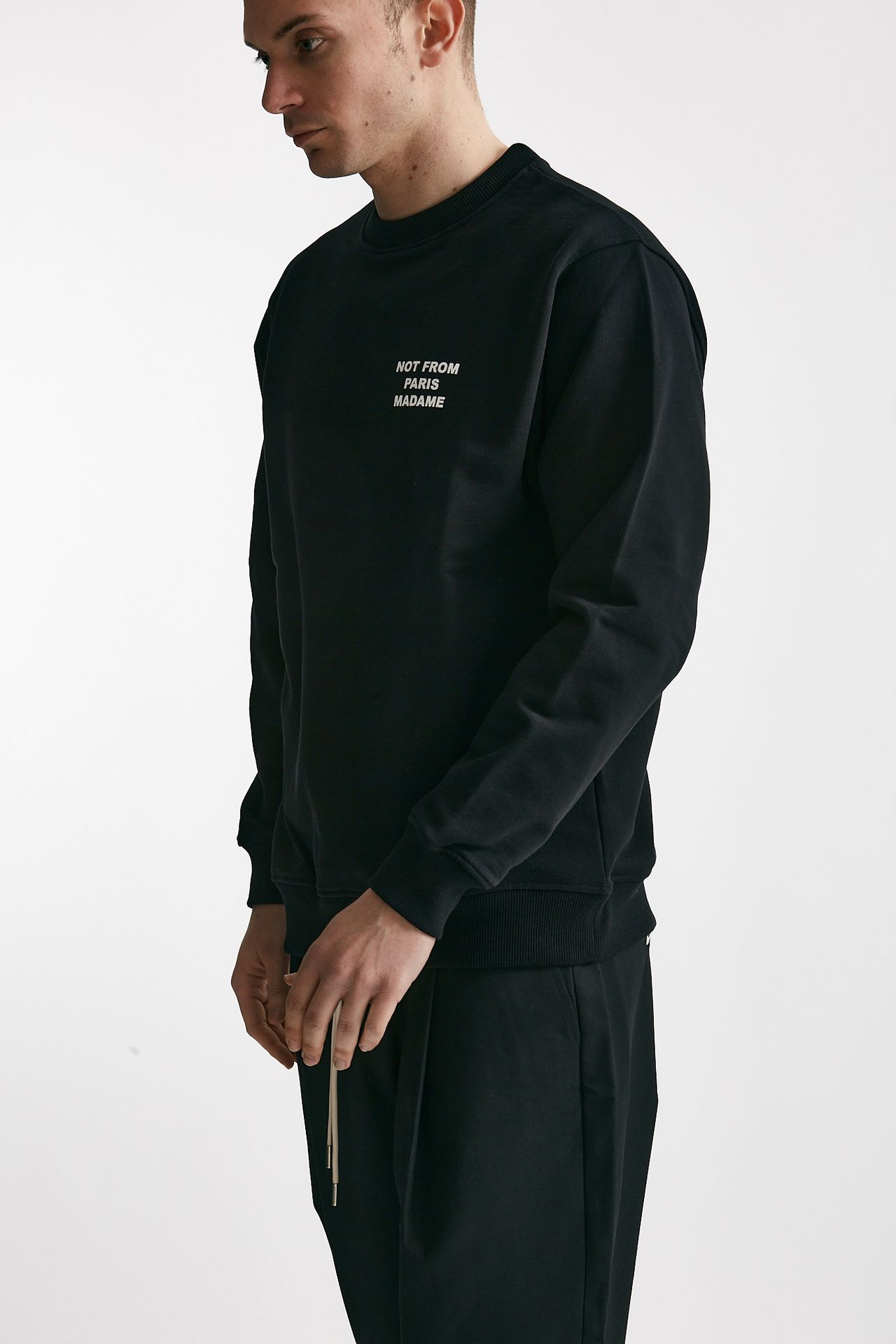 Felpa SLOGAN  in cotone nero