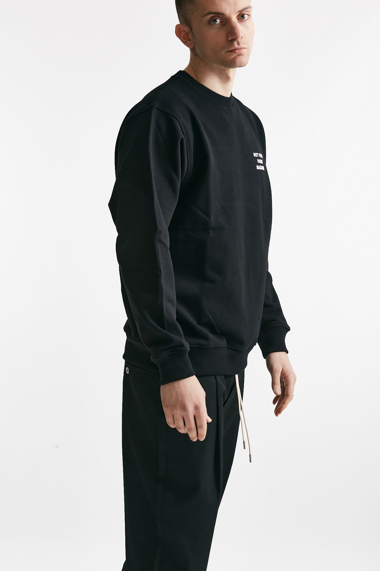 Felpa SLOGAN  in cotone nero