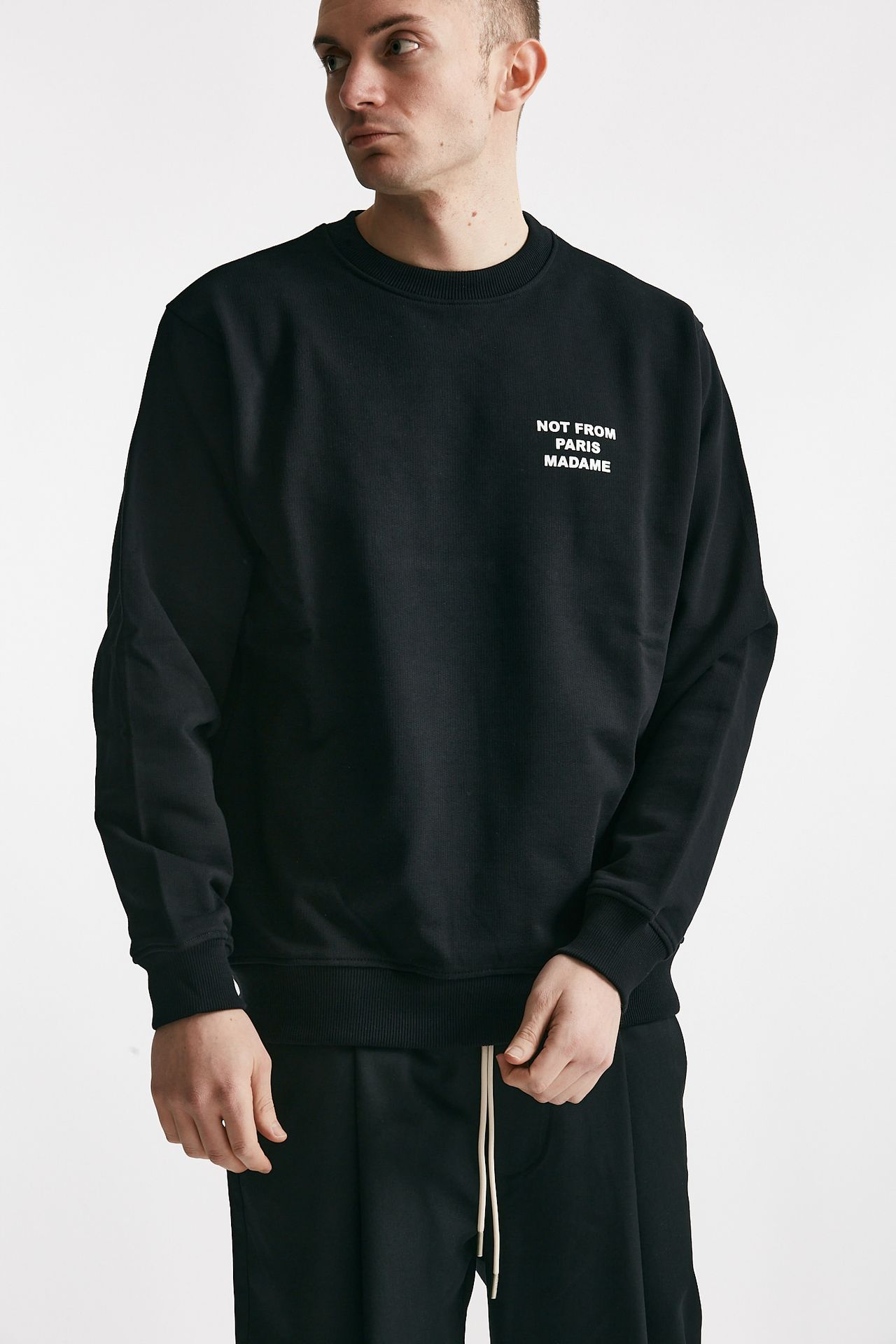 Felpa SLOGAN in cotone nero