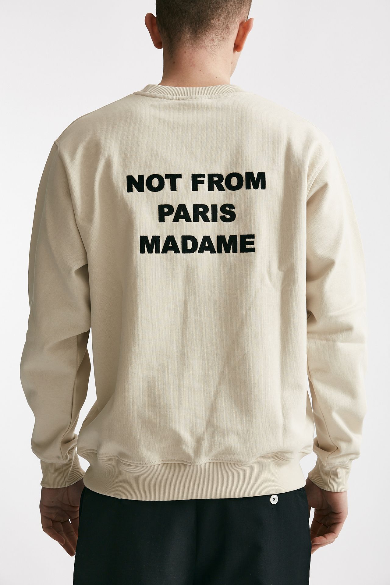 Felpa SLOGAN in cotone panna
