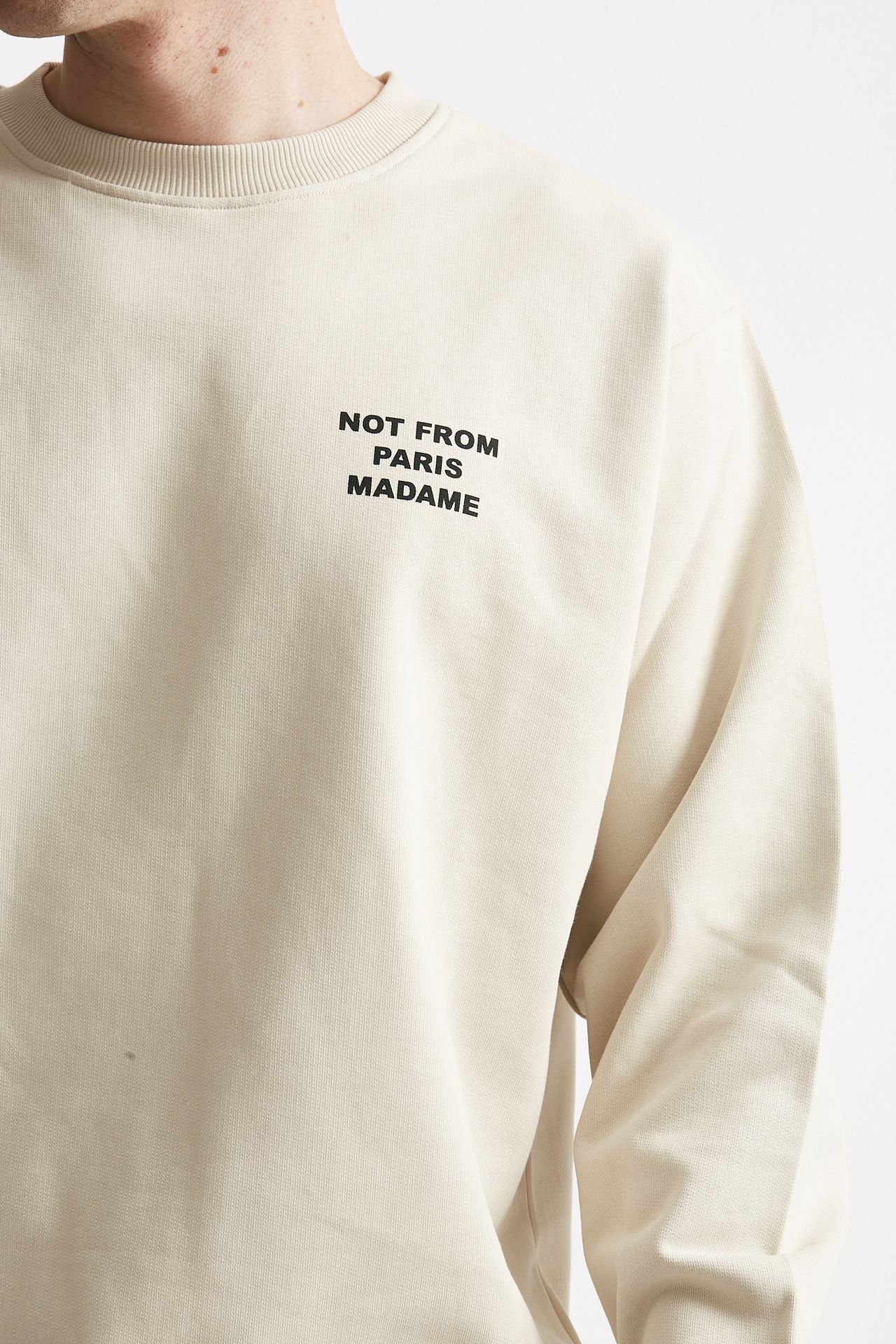 Felpa SLOGAN in cotone panna