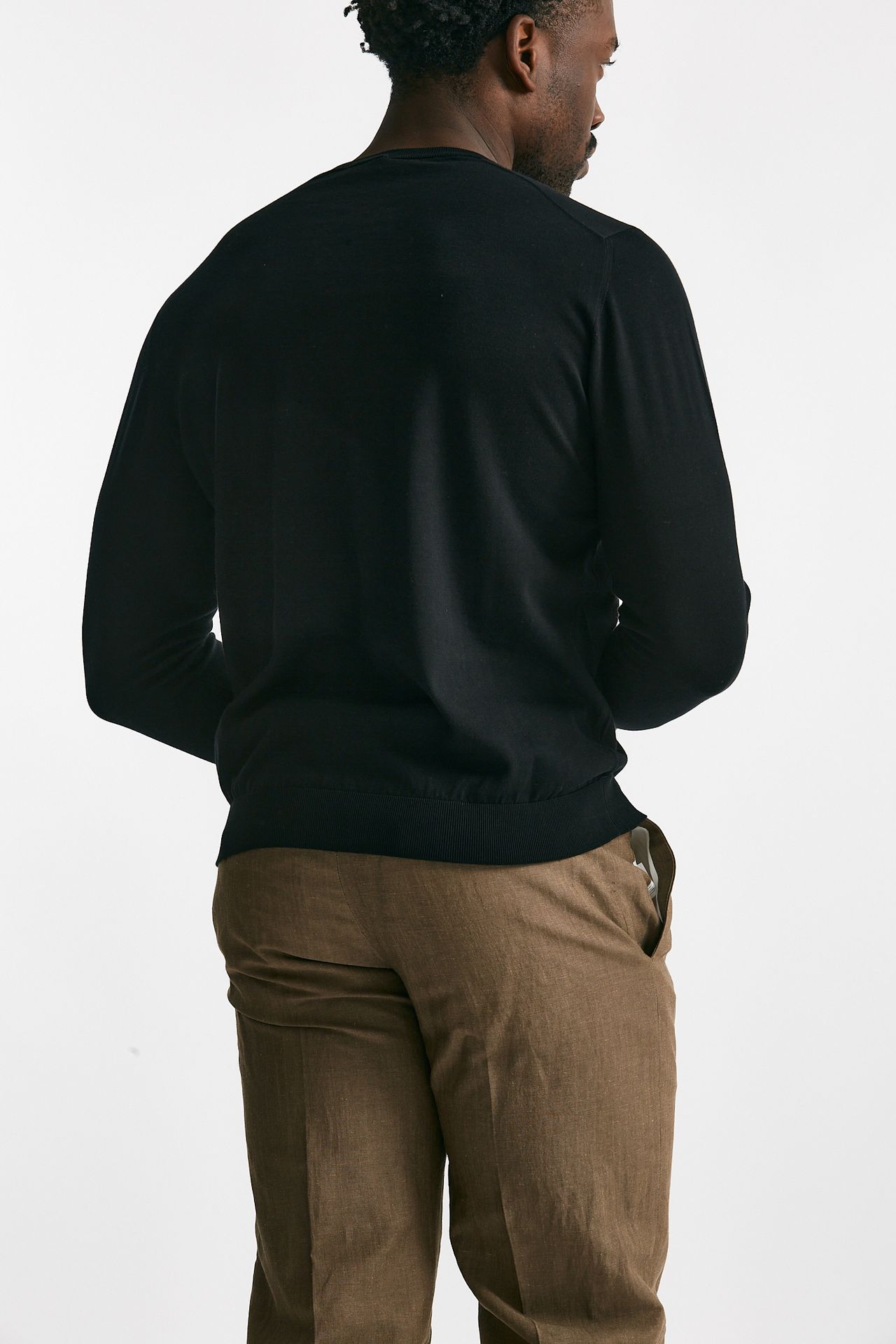 Maglia in cotone girocollo nero
