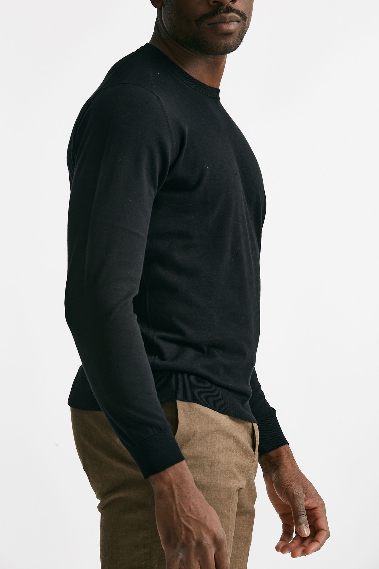 Maglia in cotone girocollo nero