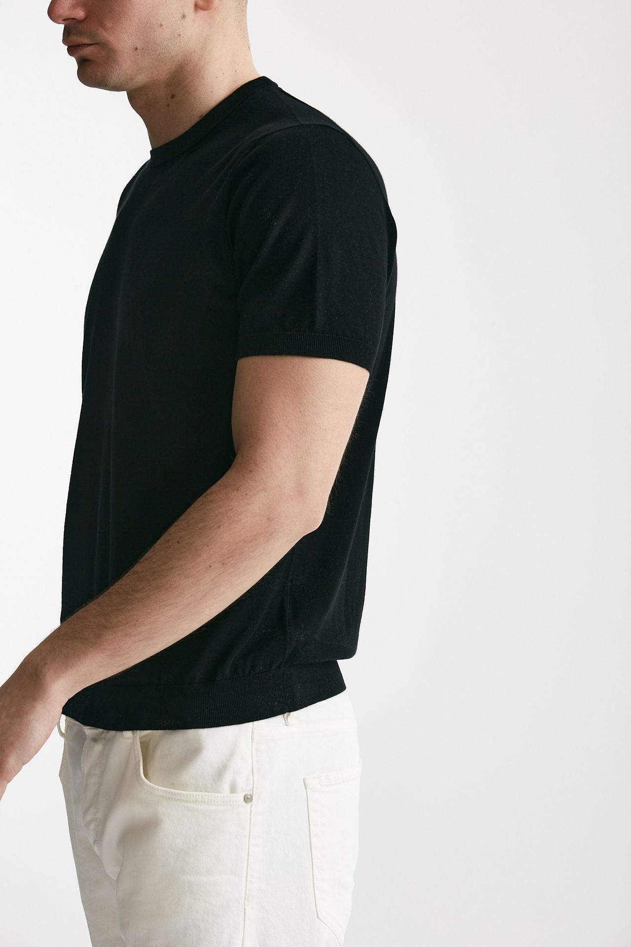 T shirt in cotone maglia nero