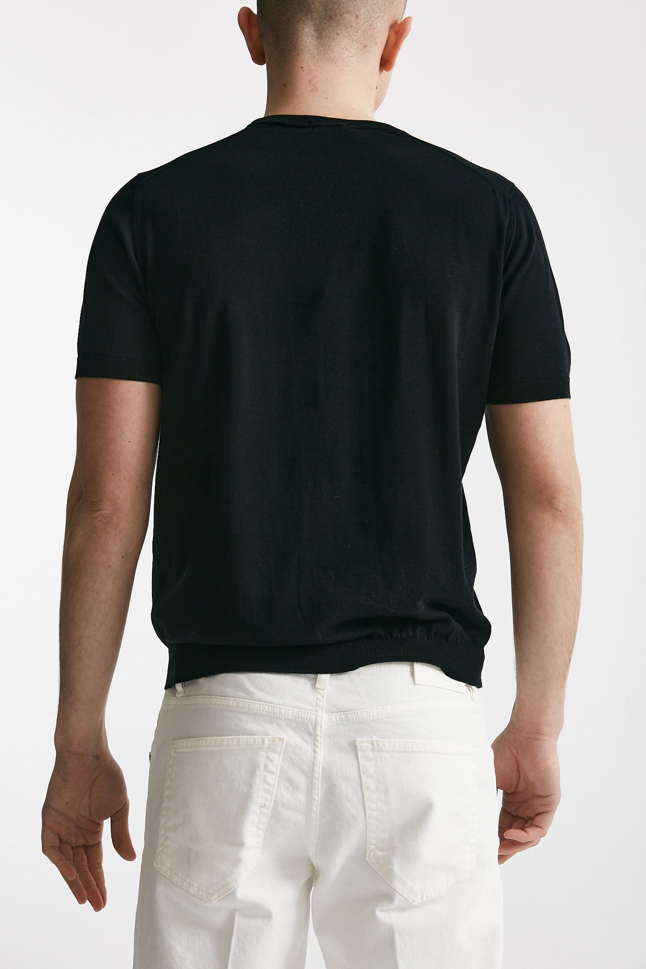 T shirt in cotone maglia nero