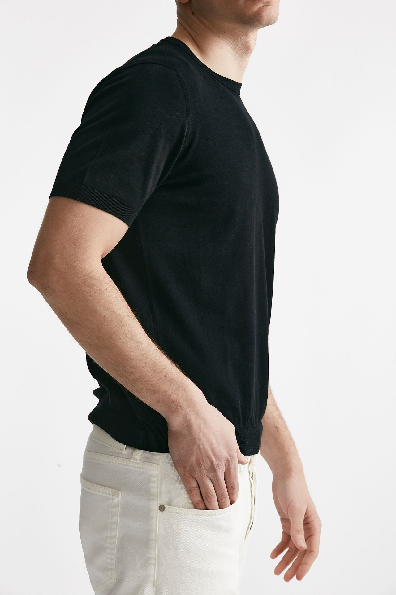 T shirt in cotone maglia nero