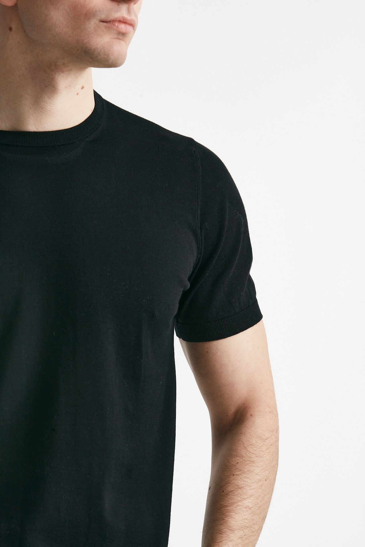 T shirt in cotone maglia nero