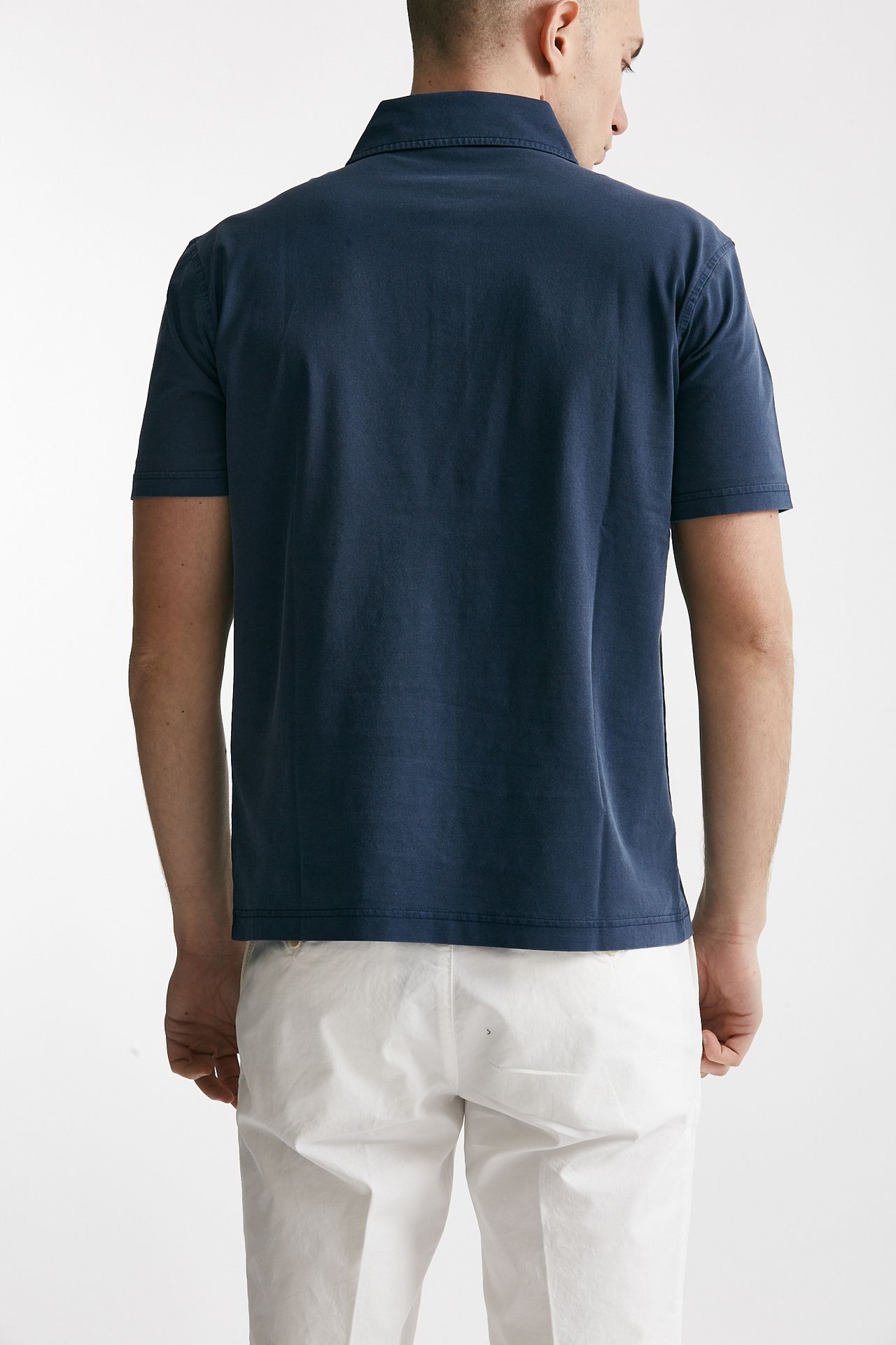 Polo in cotone lavato blu