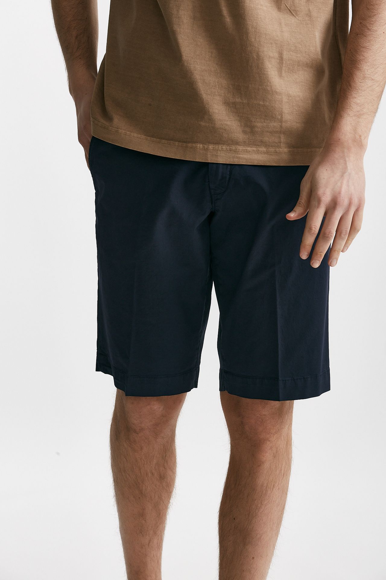 Bermuda in cotone stretch blu