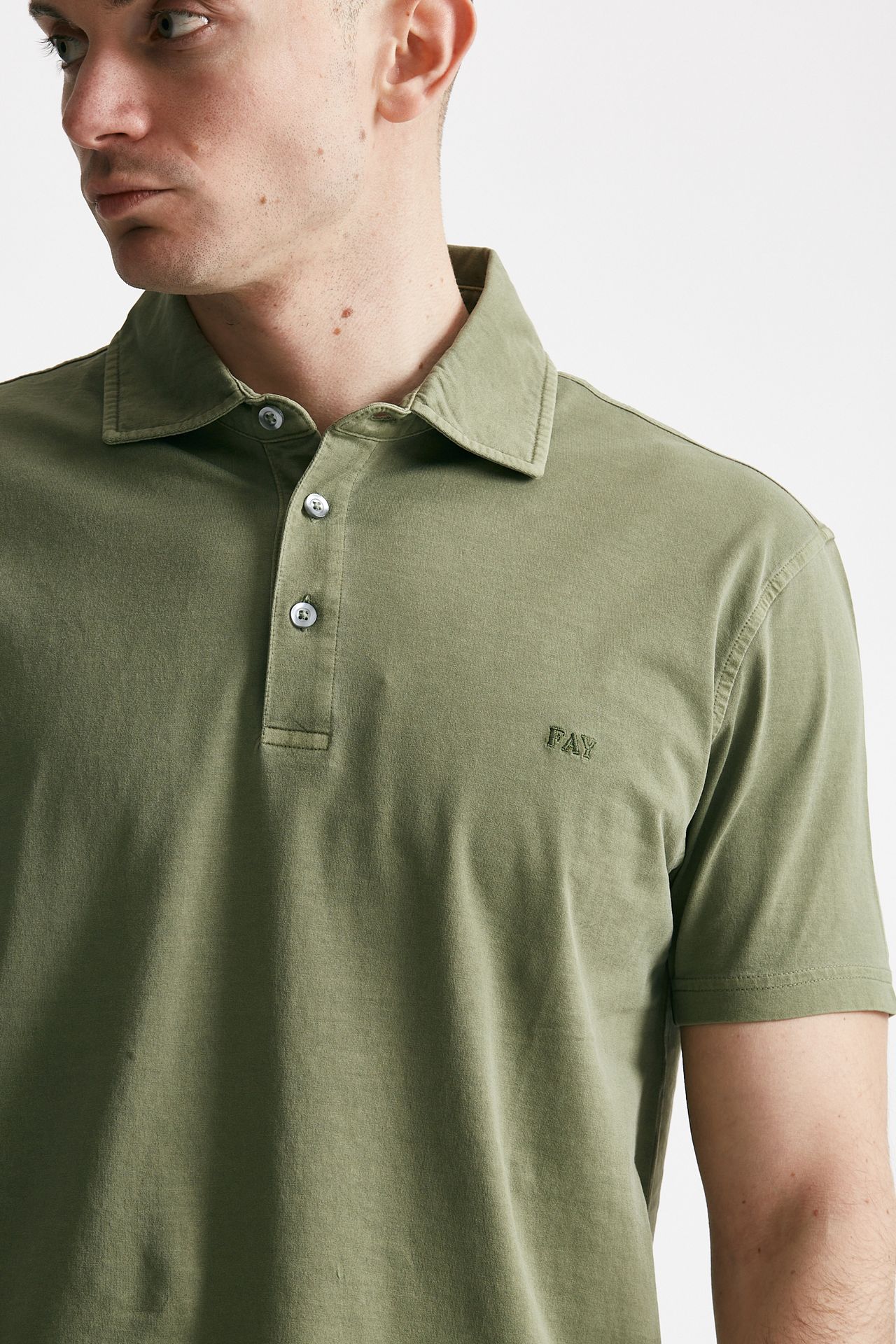 Polo in cotone lavato verde