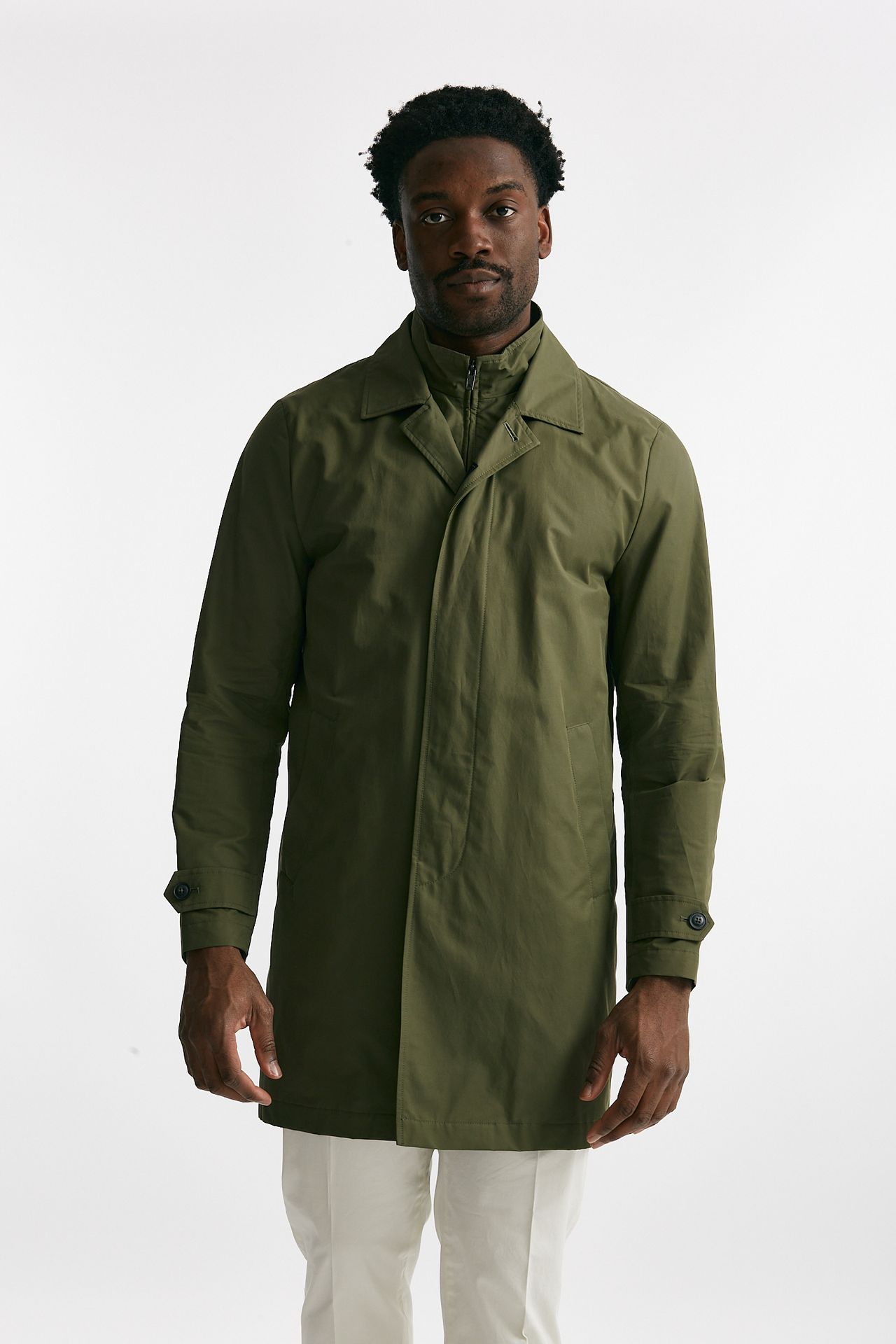 Soprabito in cotone e nylon verde