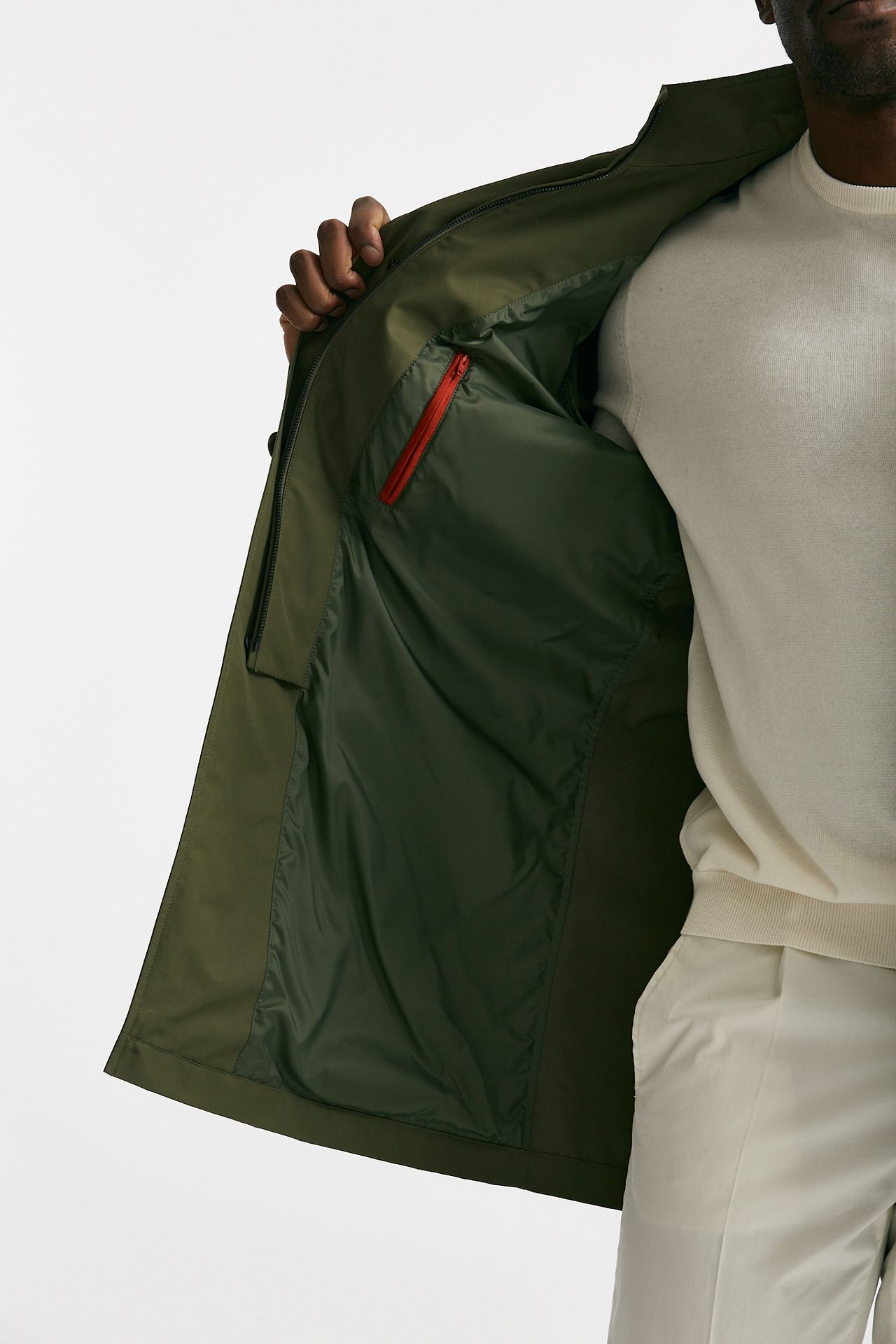 Soprabito in cotone e nylon verde