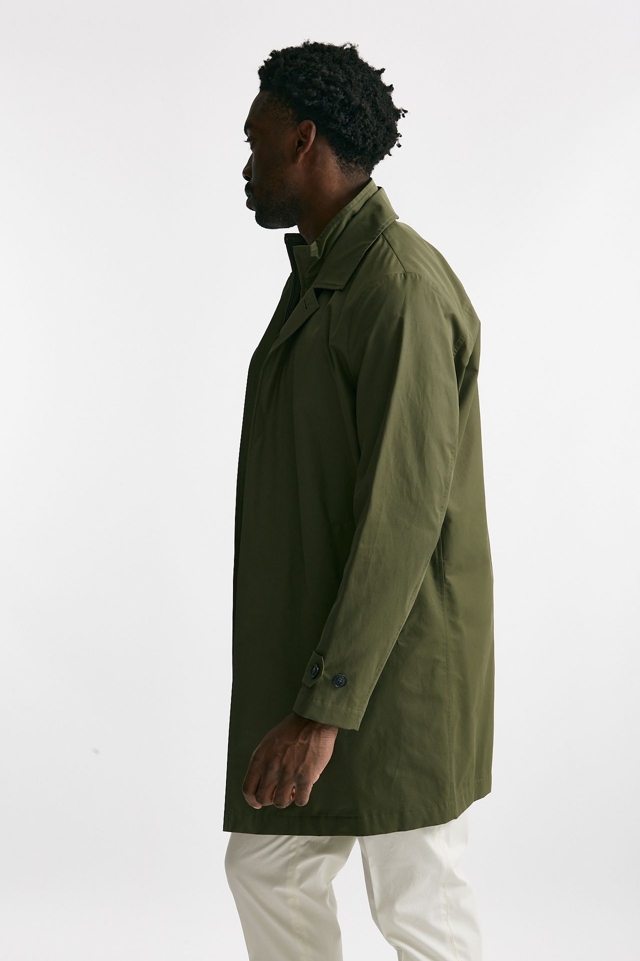 Soprabito in cotone e nylon verde