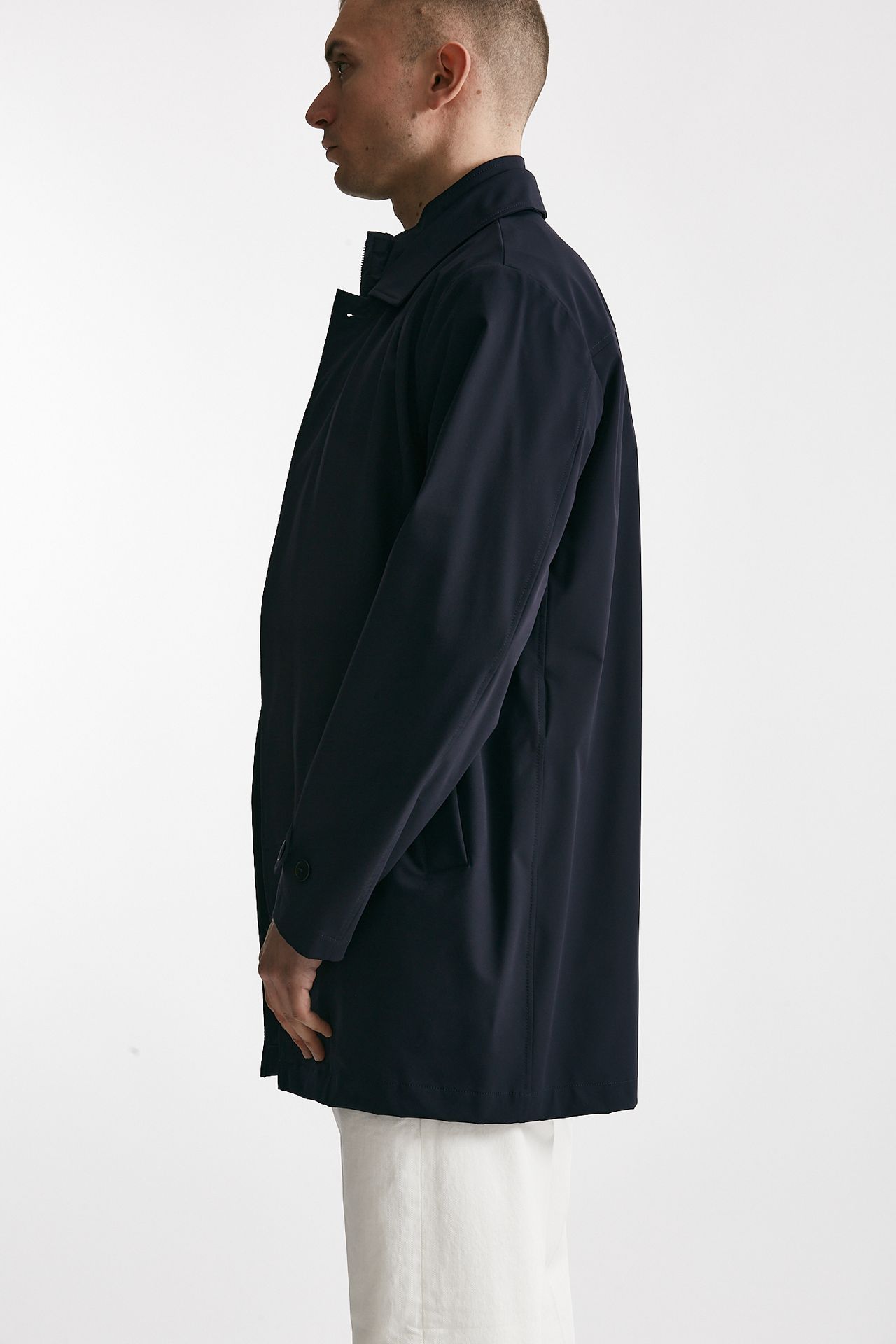 Soprabito in nylon stretch blu