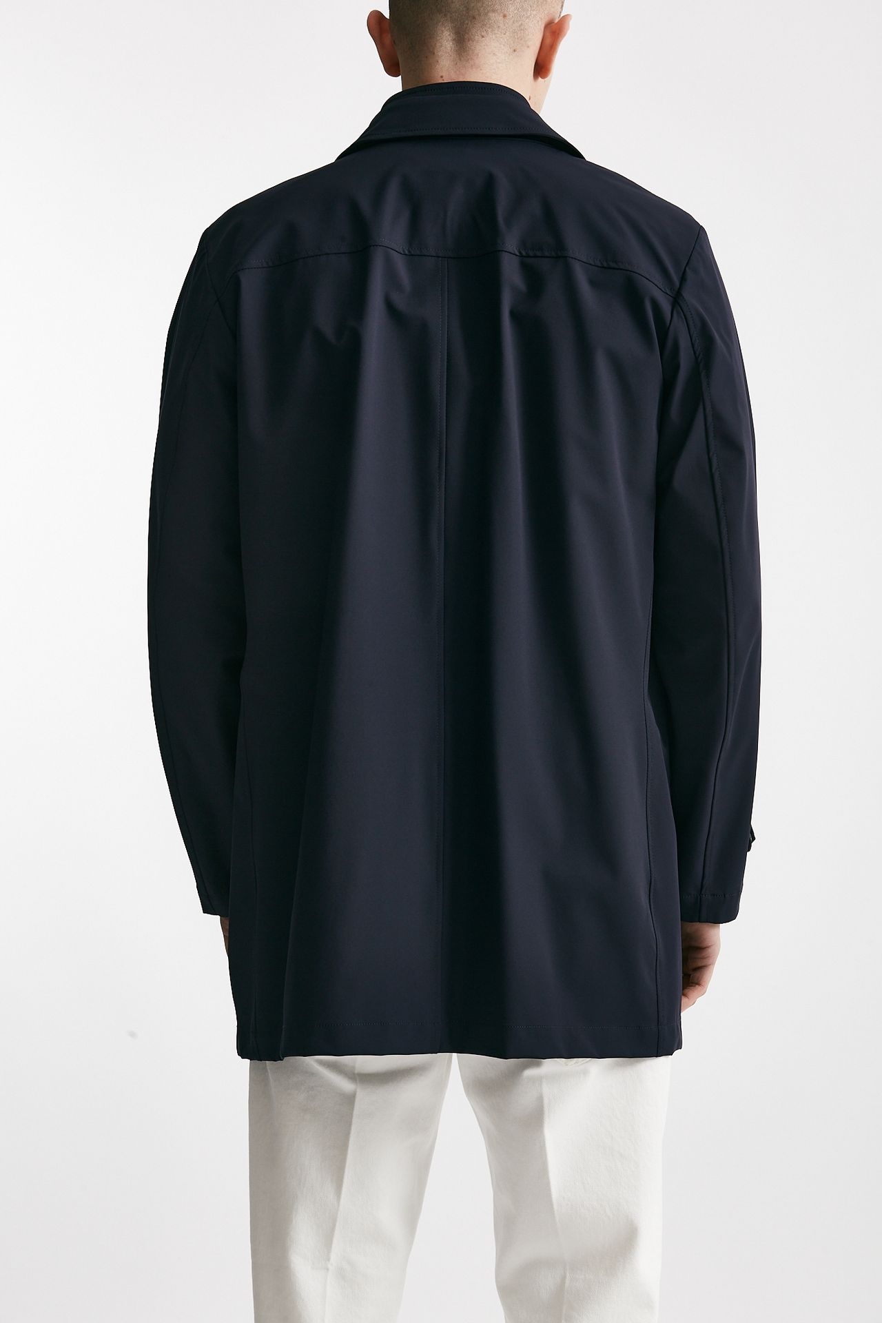 Soprabito in nylon stretch blu