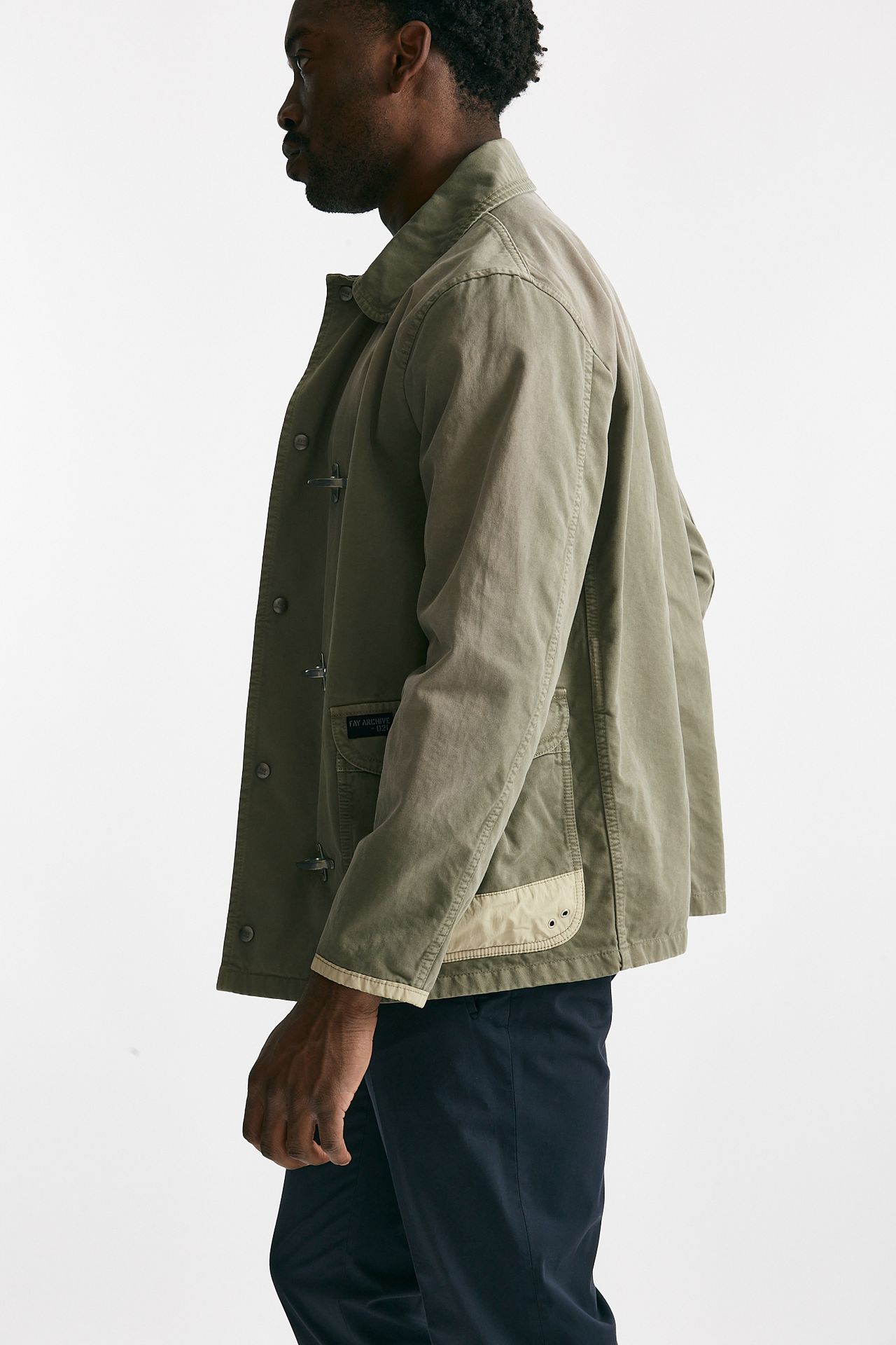 Giubbino in cotone canvas lavato  verde