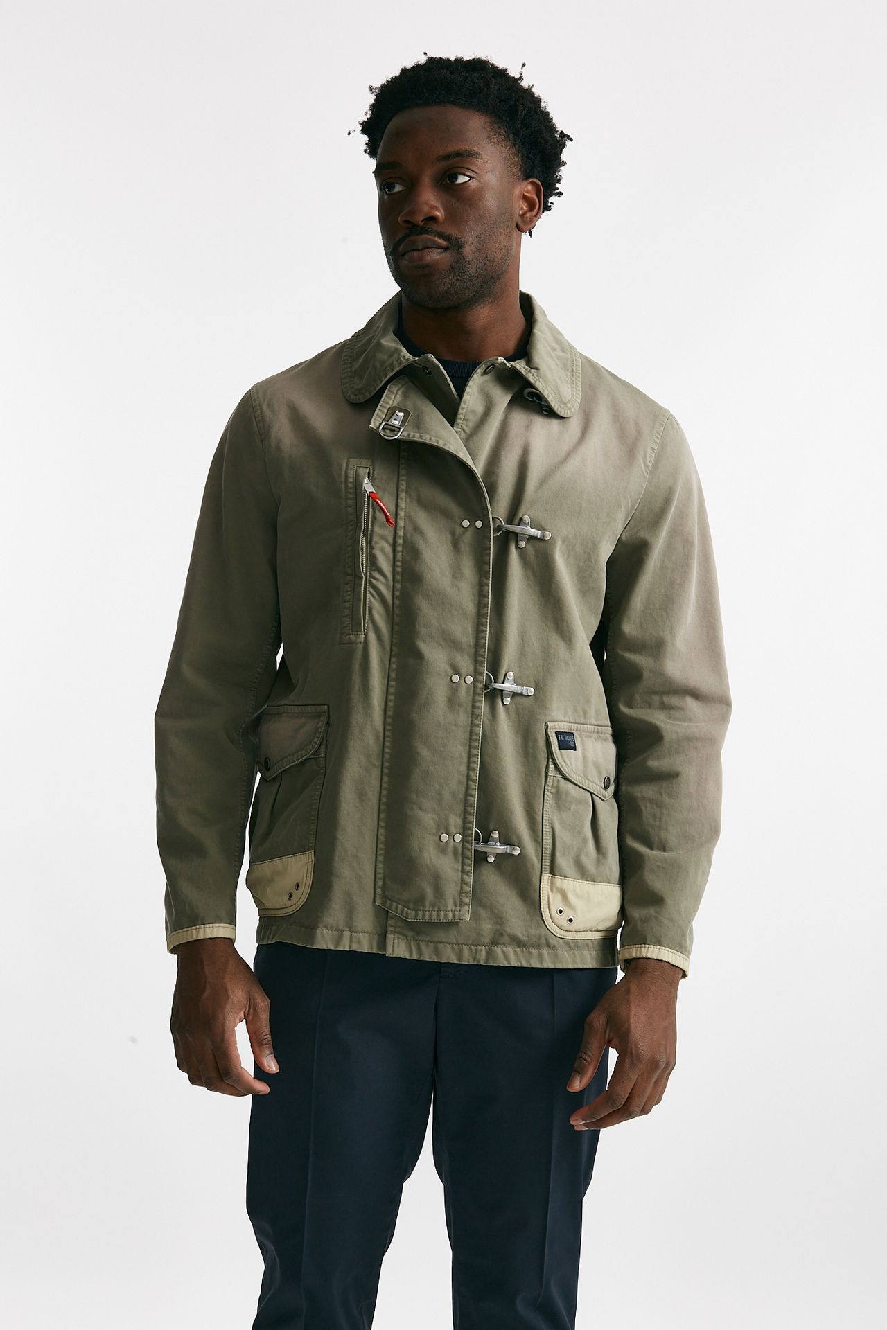 Giubbino in cotone canvas lavato  verde