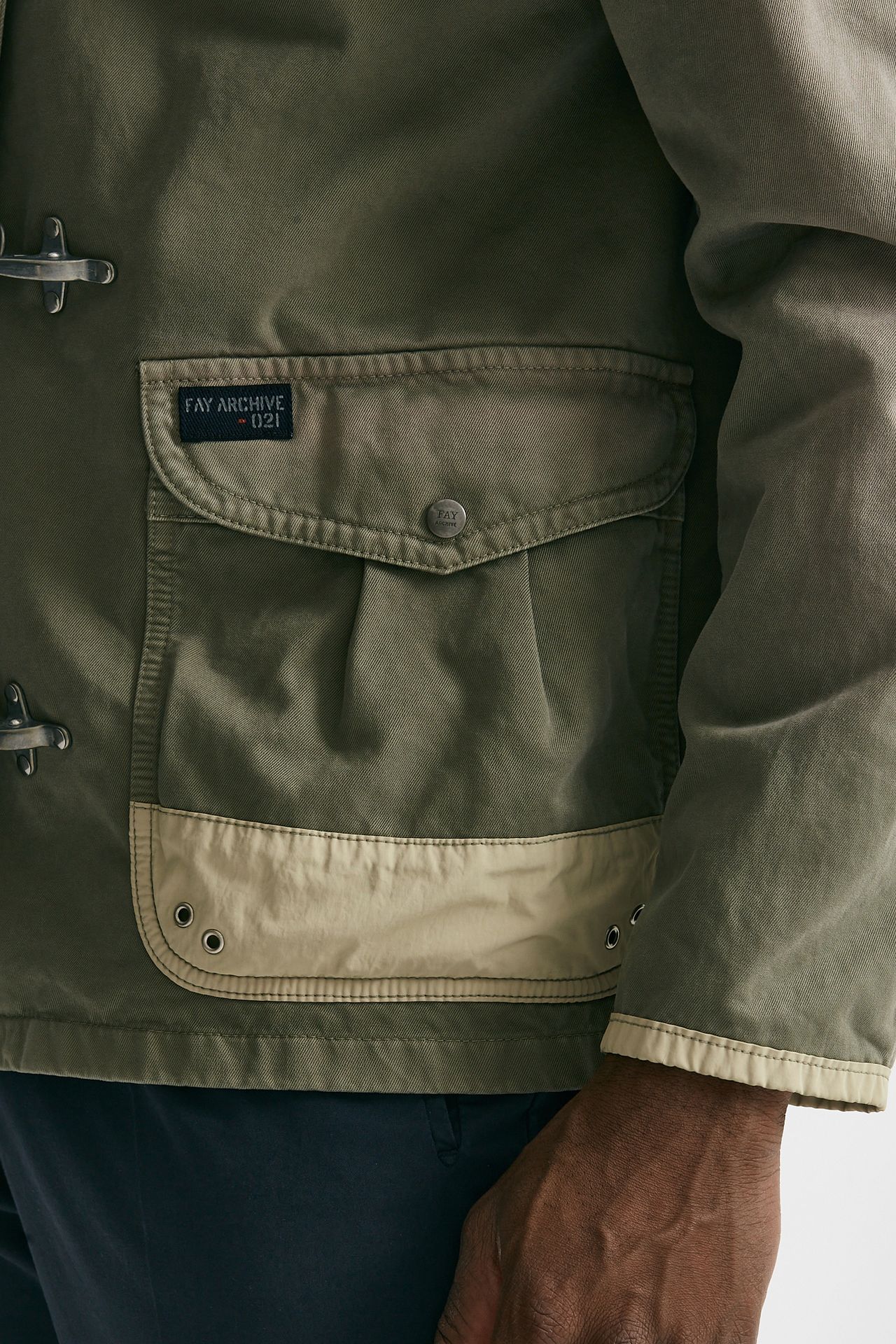 Giubbino in cotone canvas lavato  verde