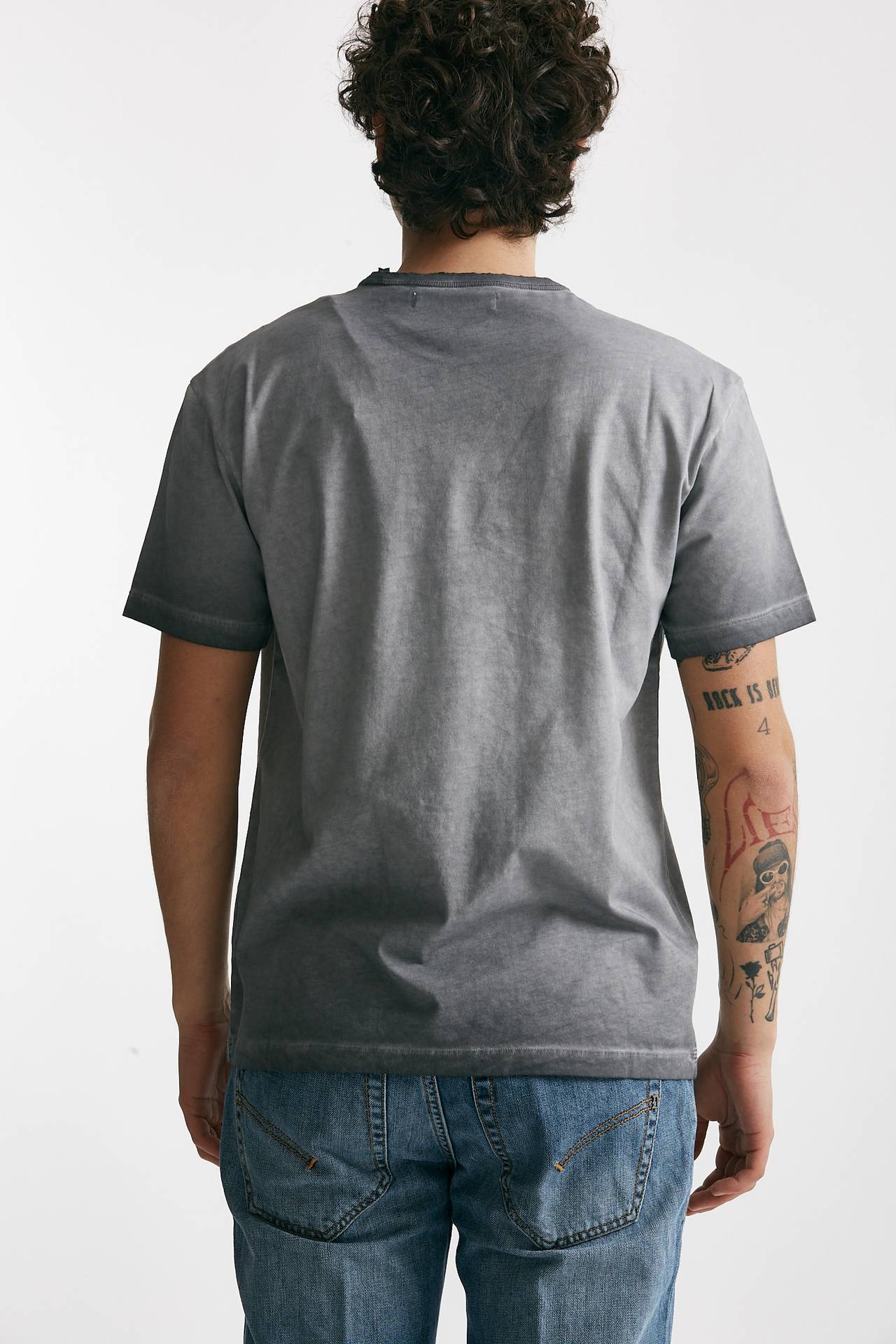 T-shirt in cotone grigio old