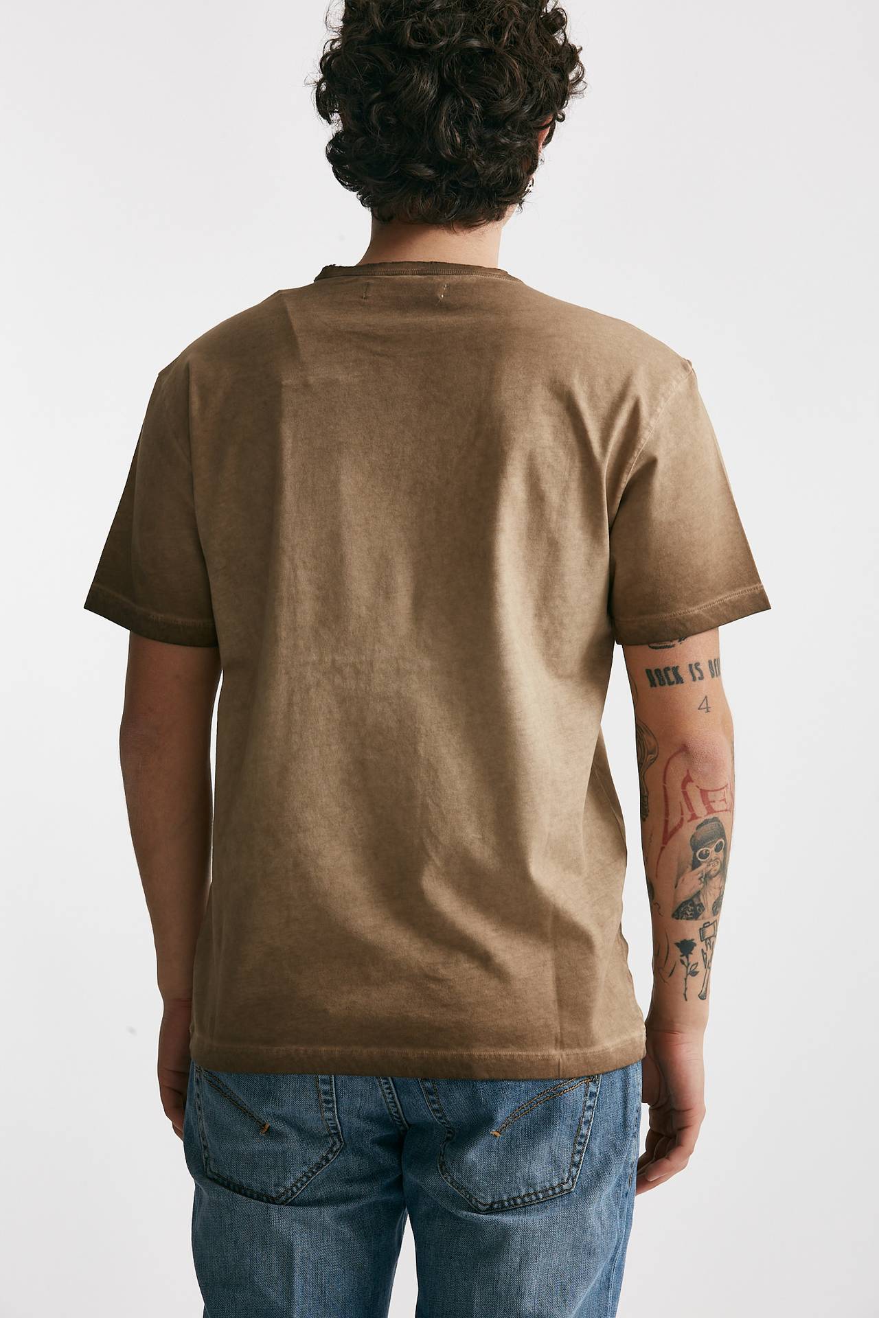 T-shirt in cotone cammello old