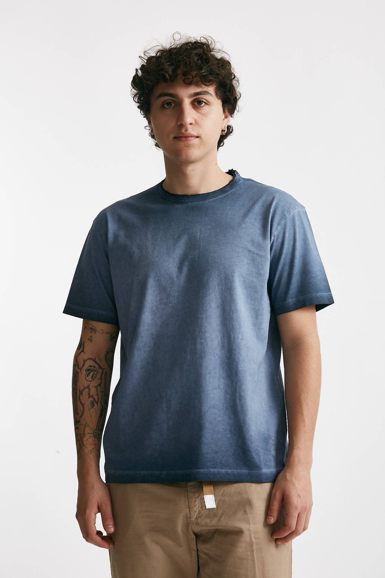 T-shirt in cotone blu old