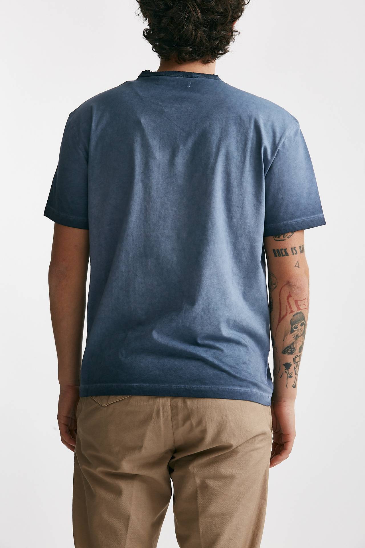 T-shirt in cotone blu old