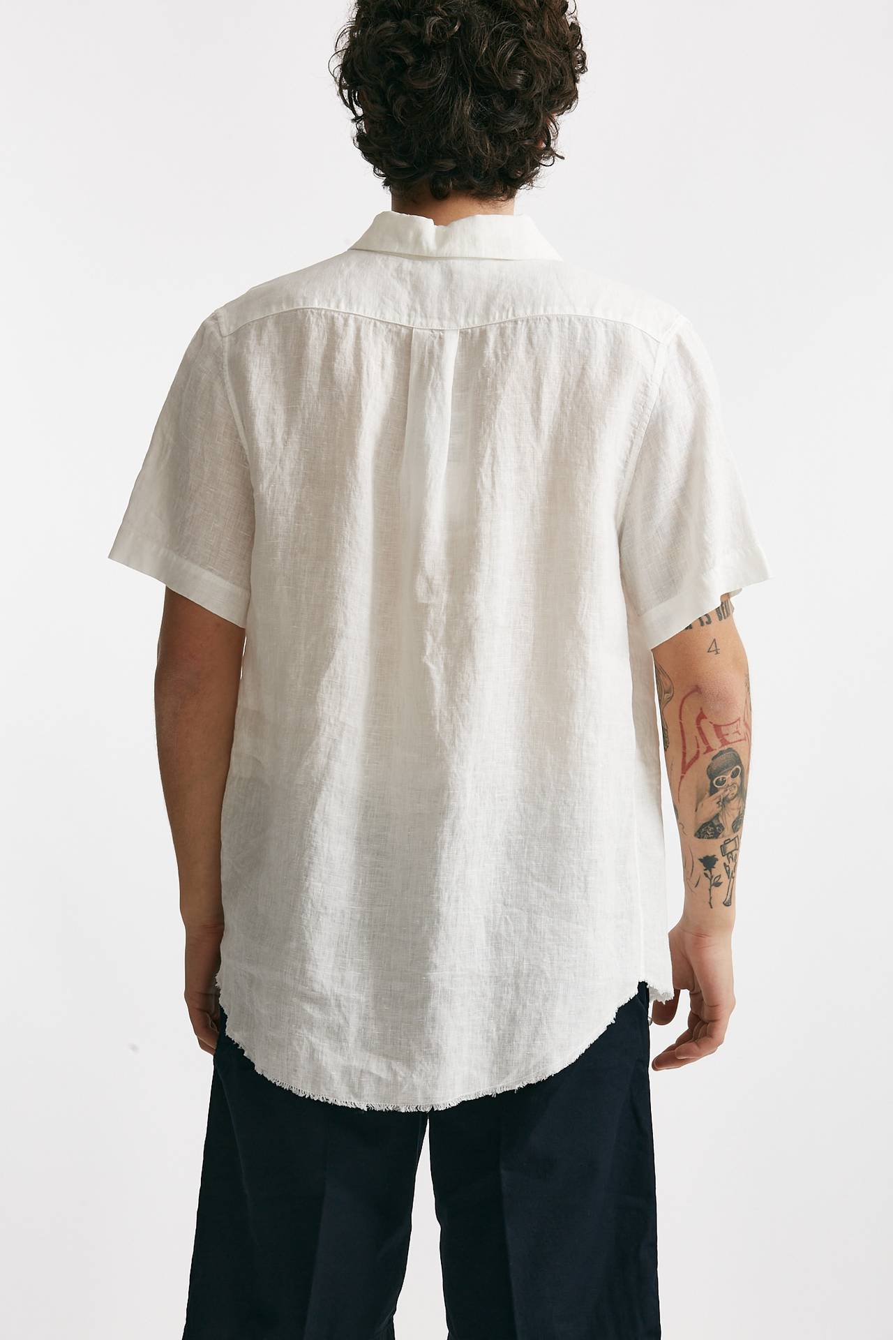 Camicia in lino bianco