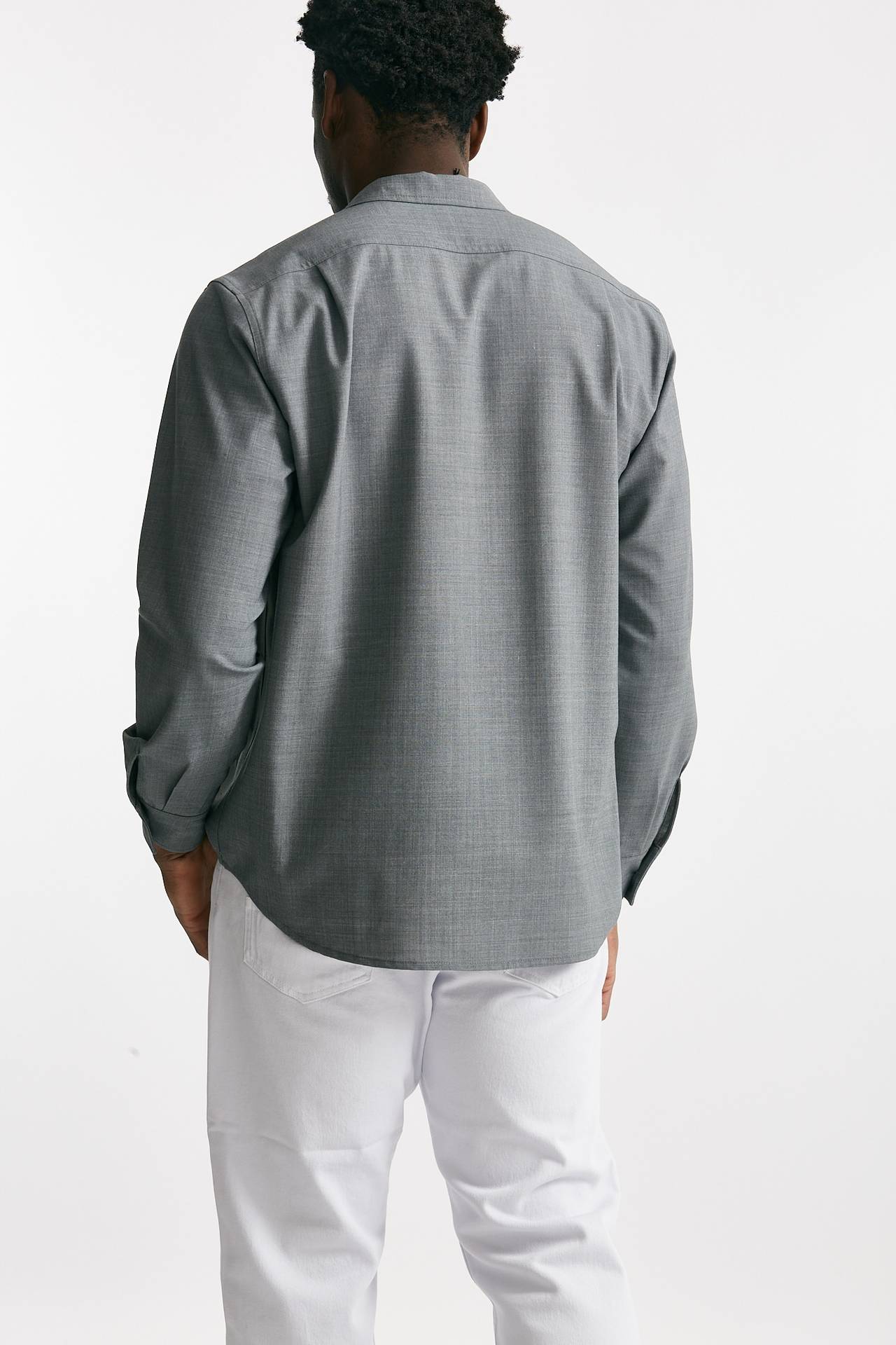 Overshirt in misto lana stretch grigio