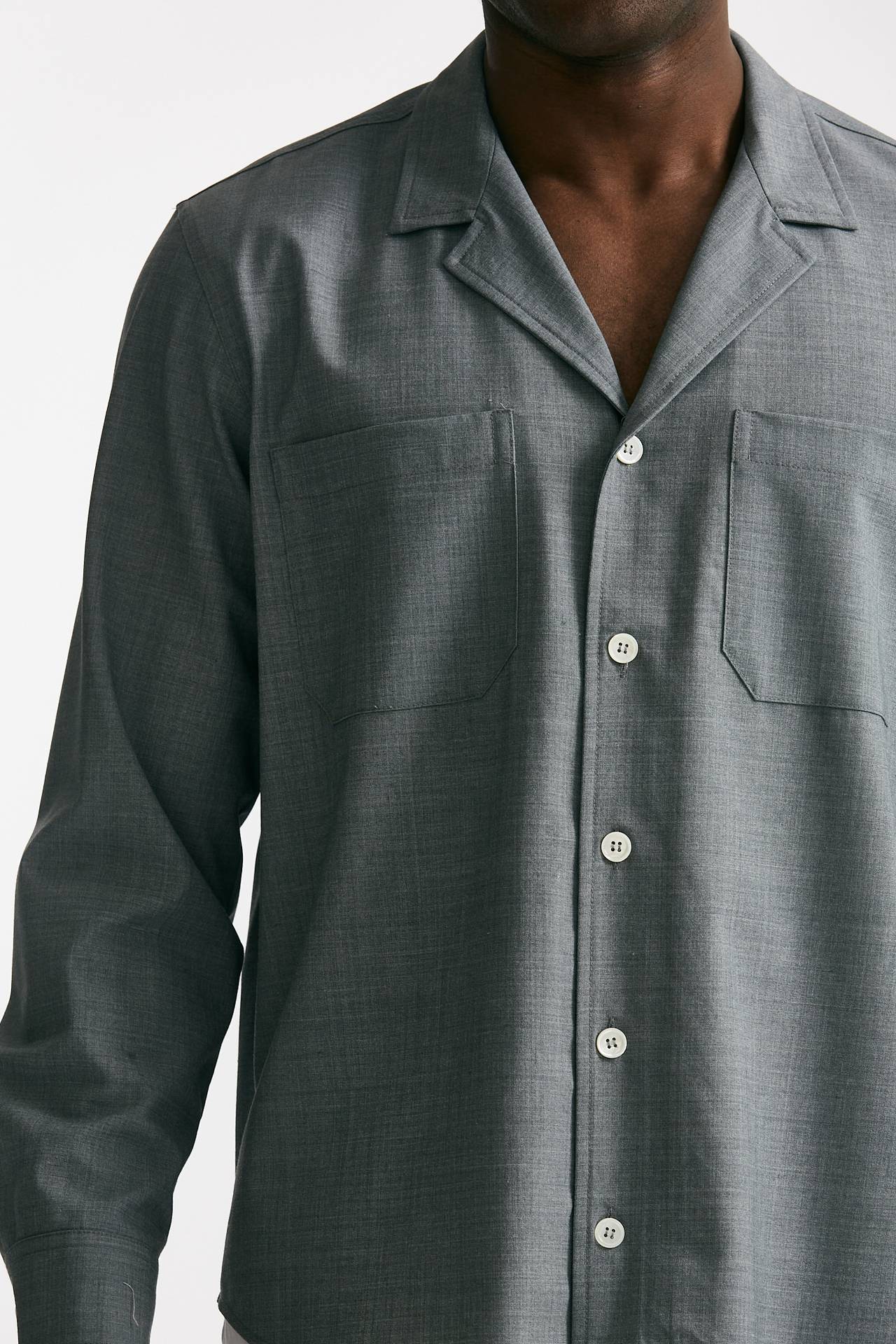 Overshirt in misto lana stretch grigio