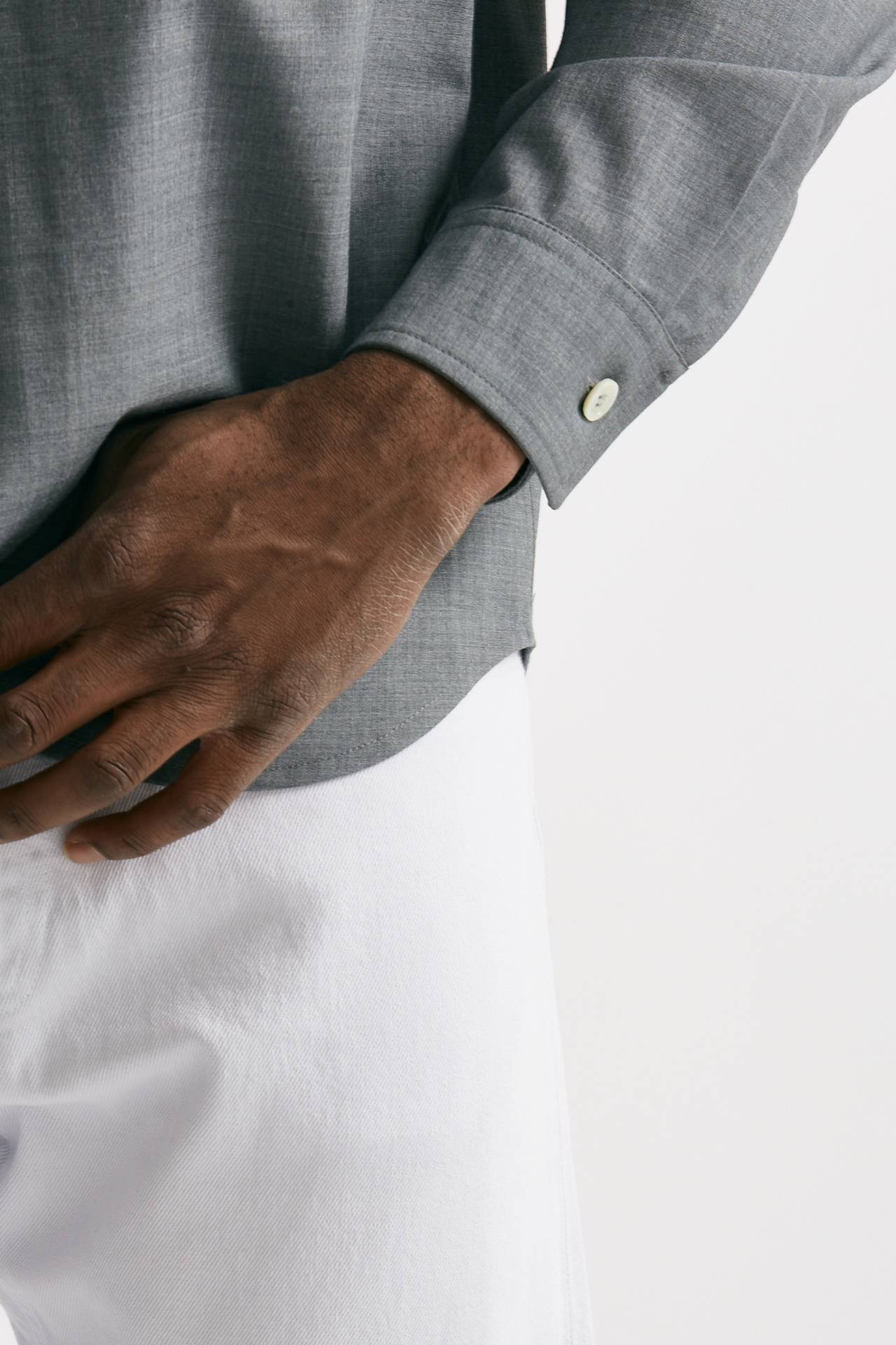 Overshirt in misto lana stretch grigio