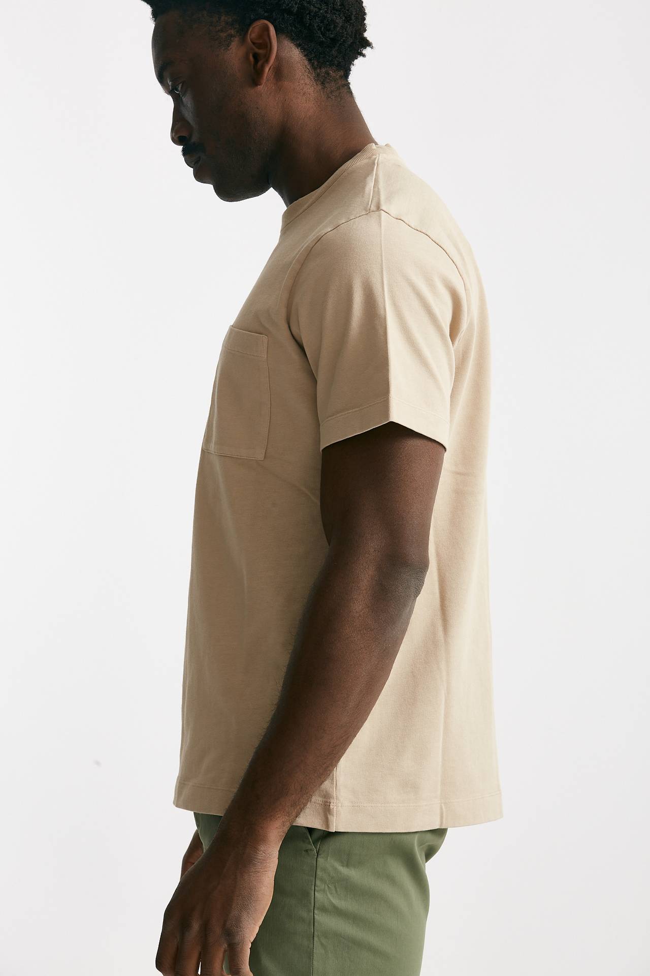 T-shirt in cotone “doppio” beige 