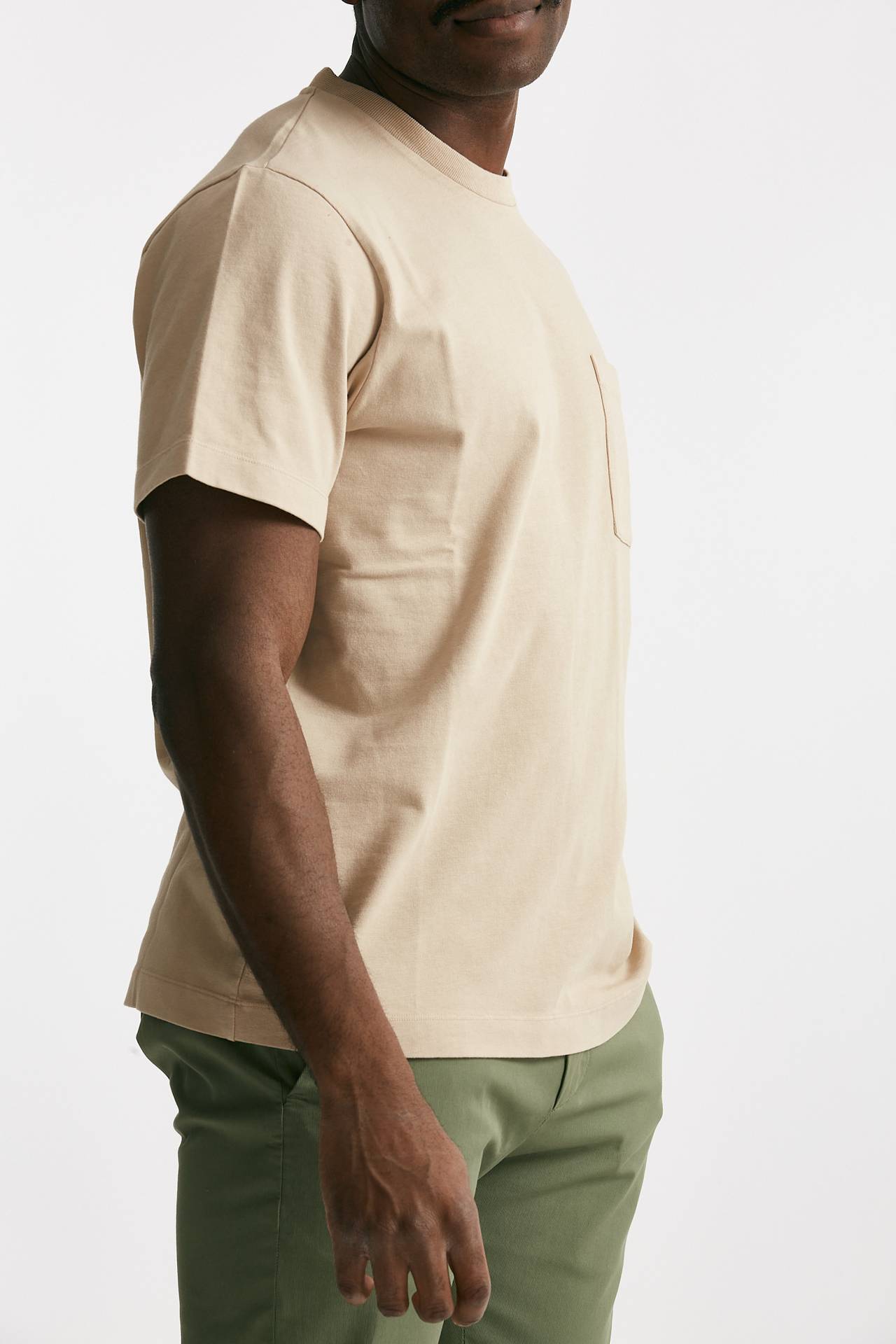 T-shirt in cotone “doppio” beige 