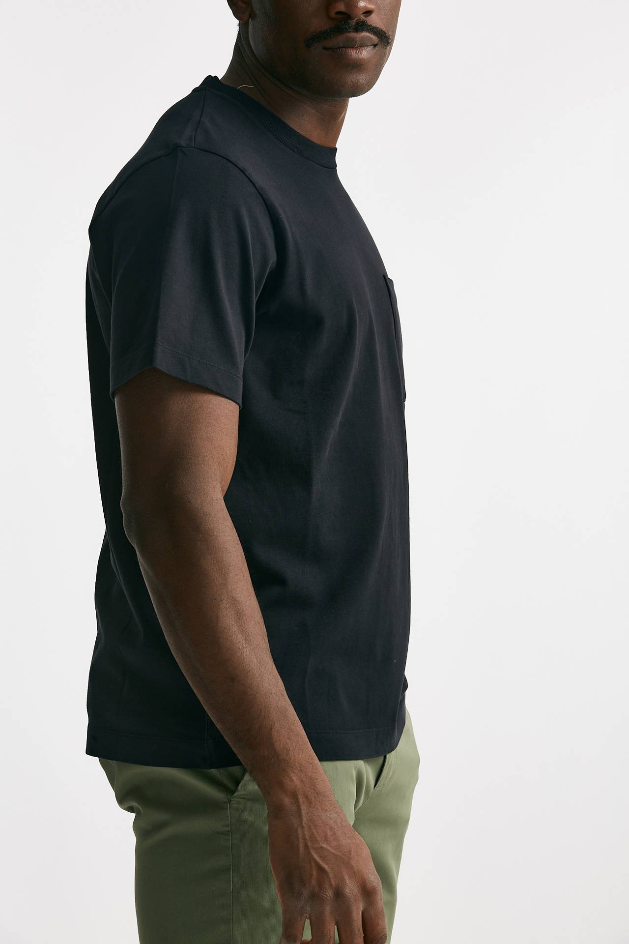 T-shirt in cotone “doppio” nero 