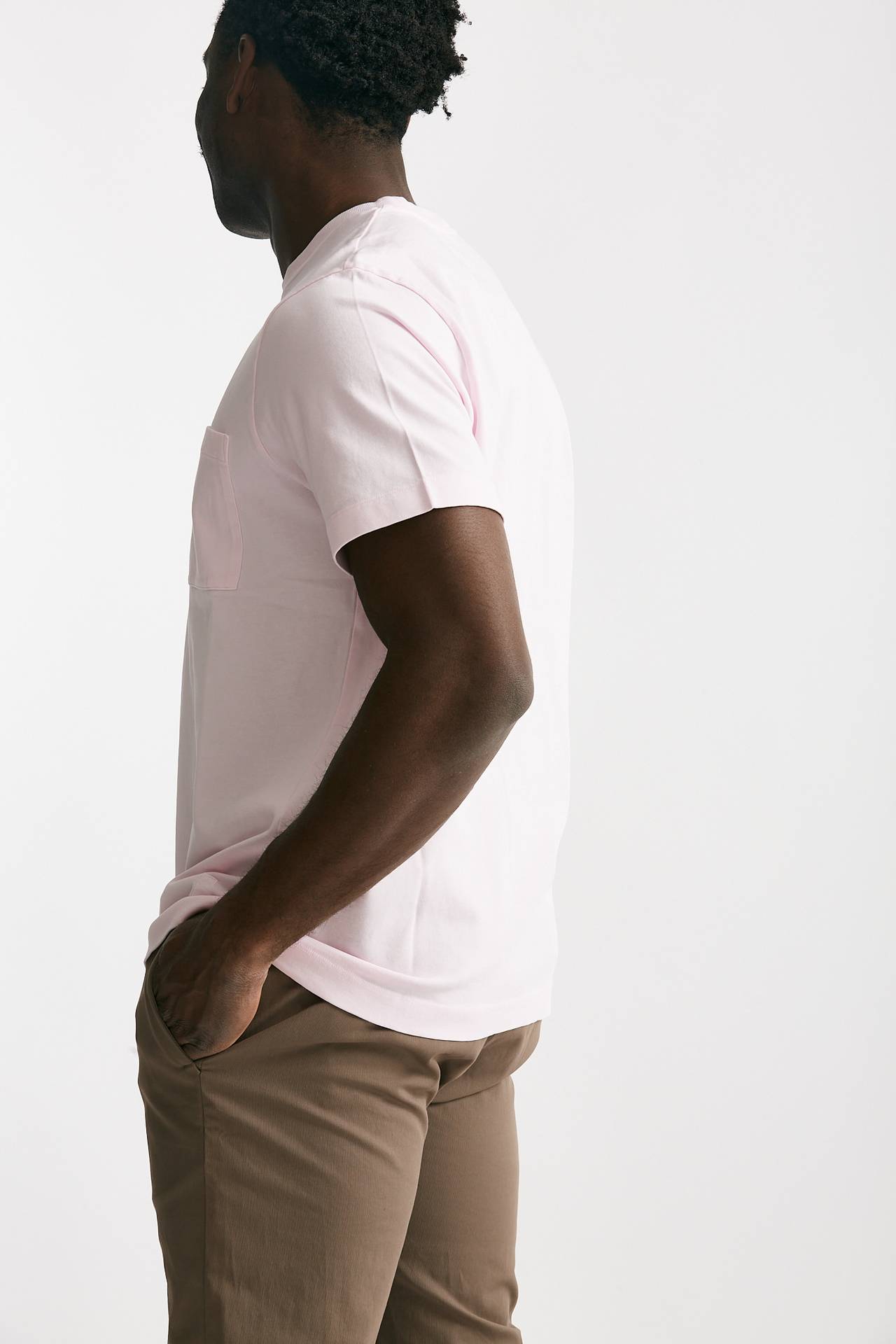 T-shirt in cotone “doppio” rosa 