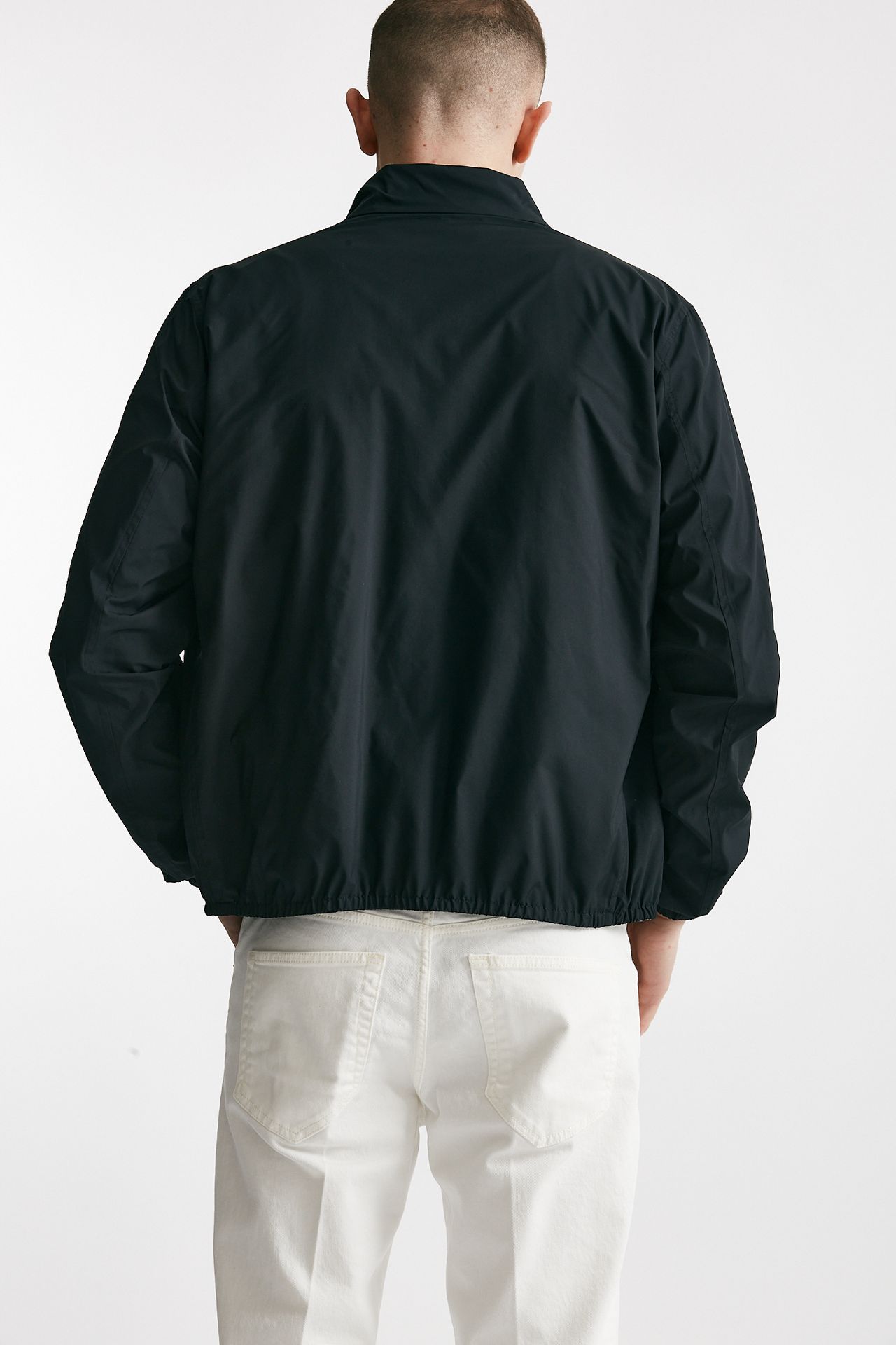 Bomber in nylon reversibile blu/grigio