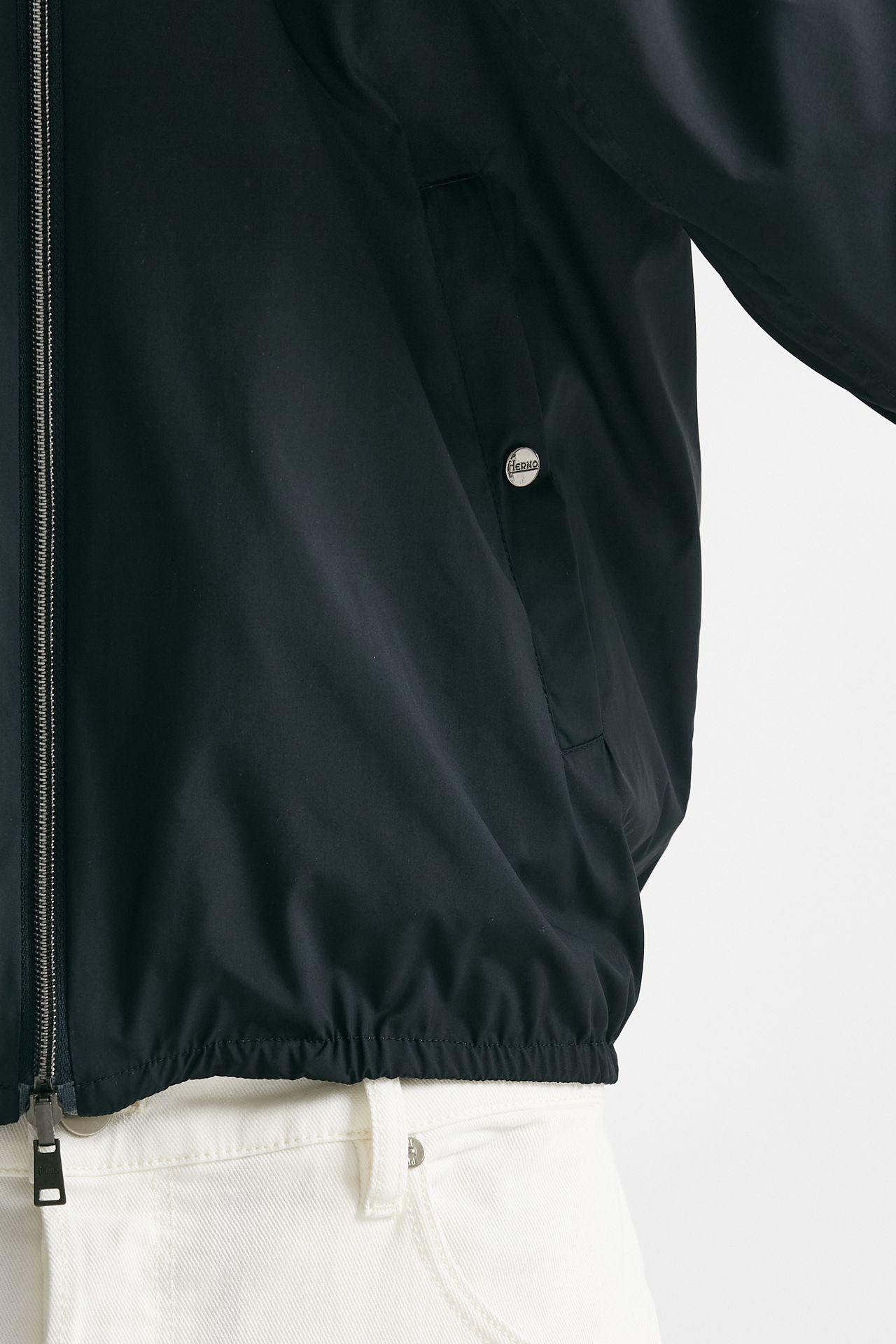 Bomber in nylon reversibile blu/grigio
