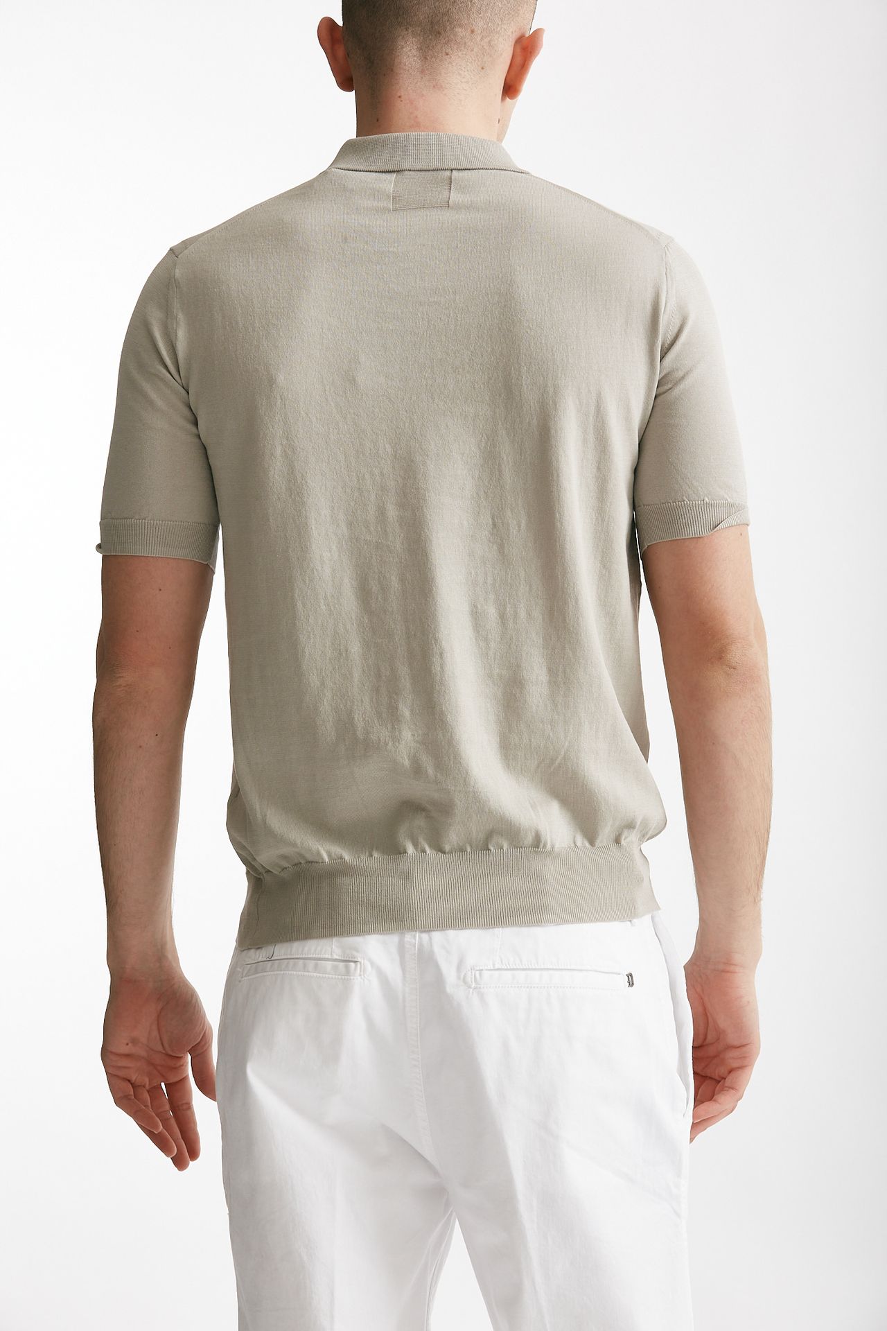 Polo in cotone grigio perla
