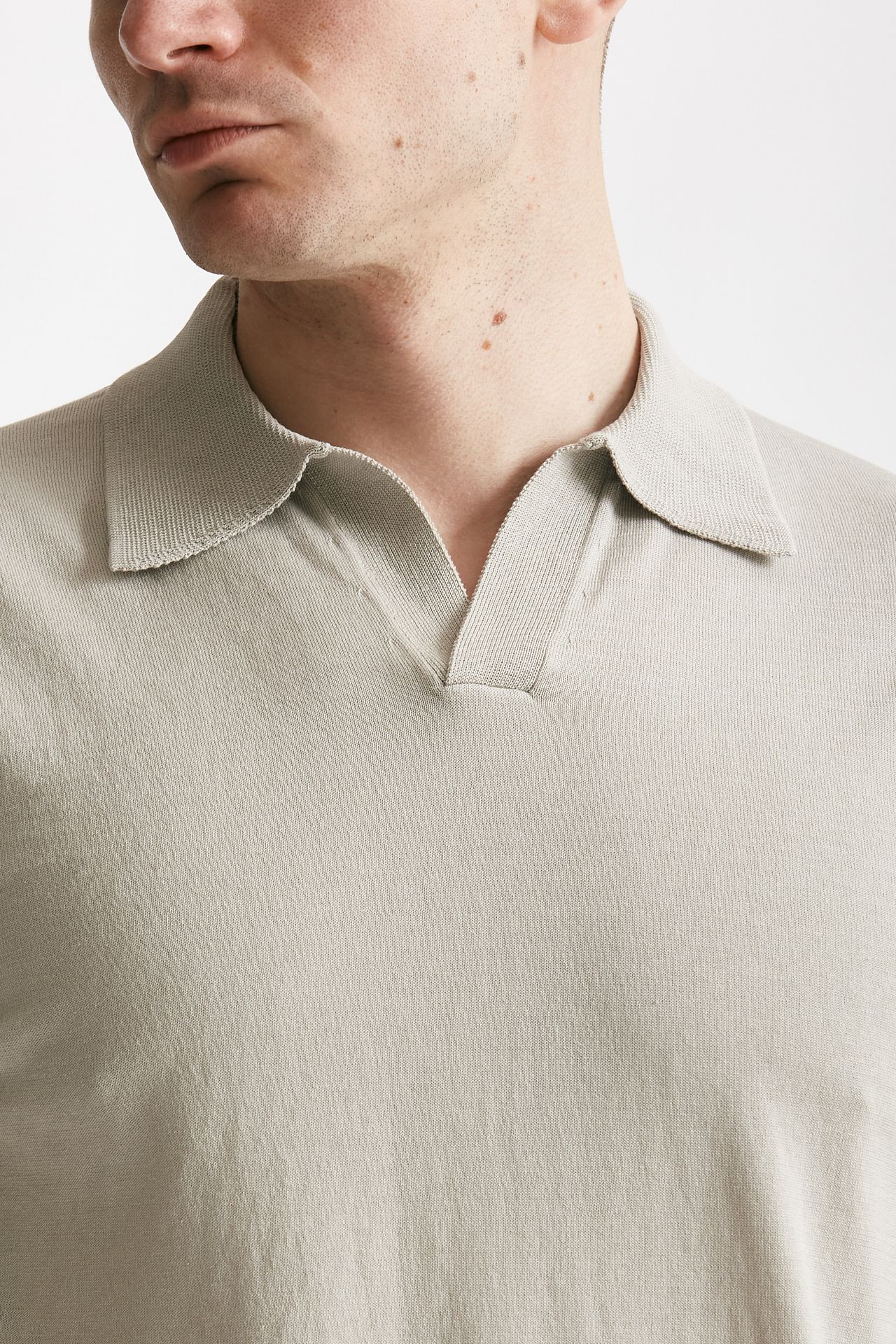 Polo in cotone grigio perla