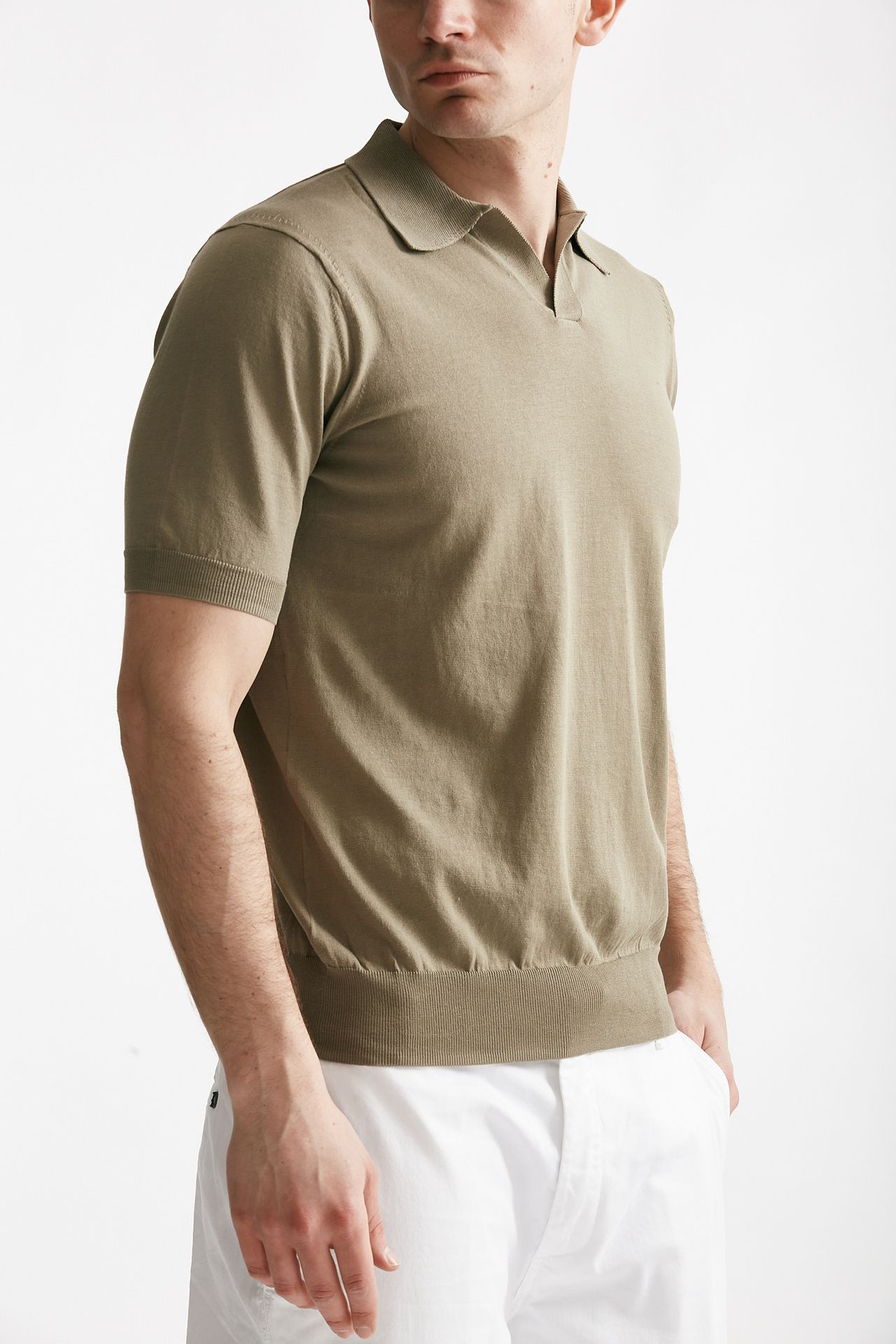 Polo in cotone tortora