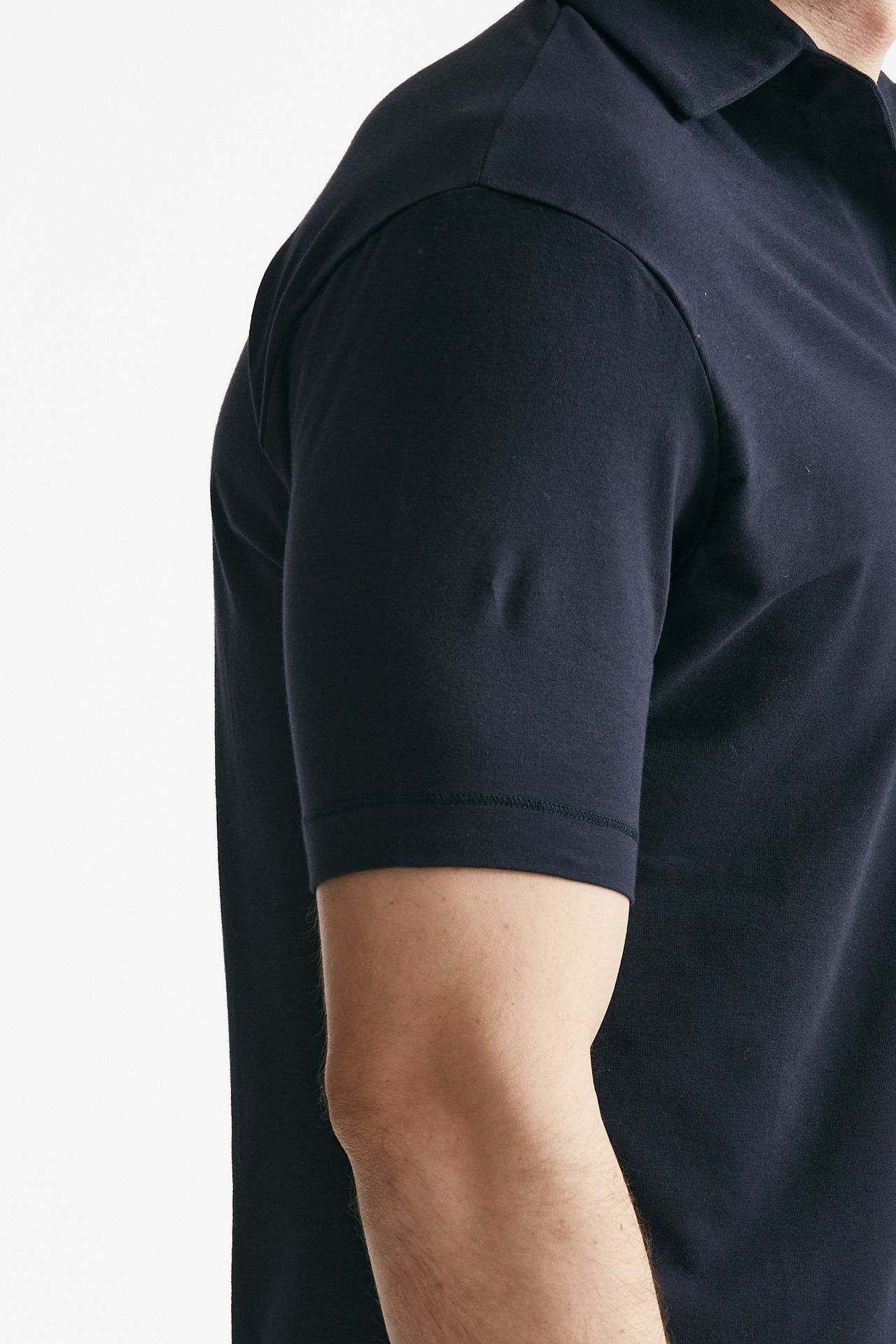 Polo in cotone stretch blu