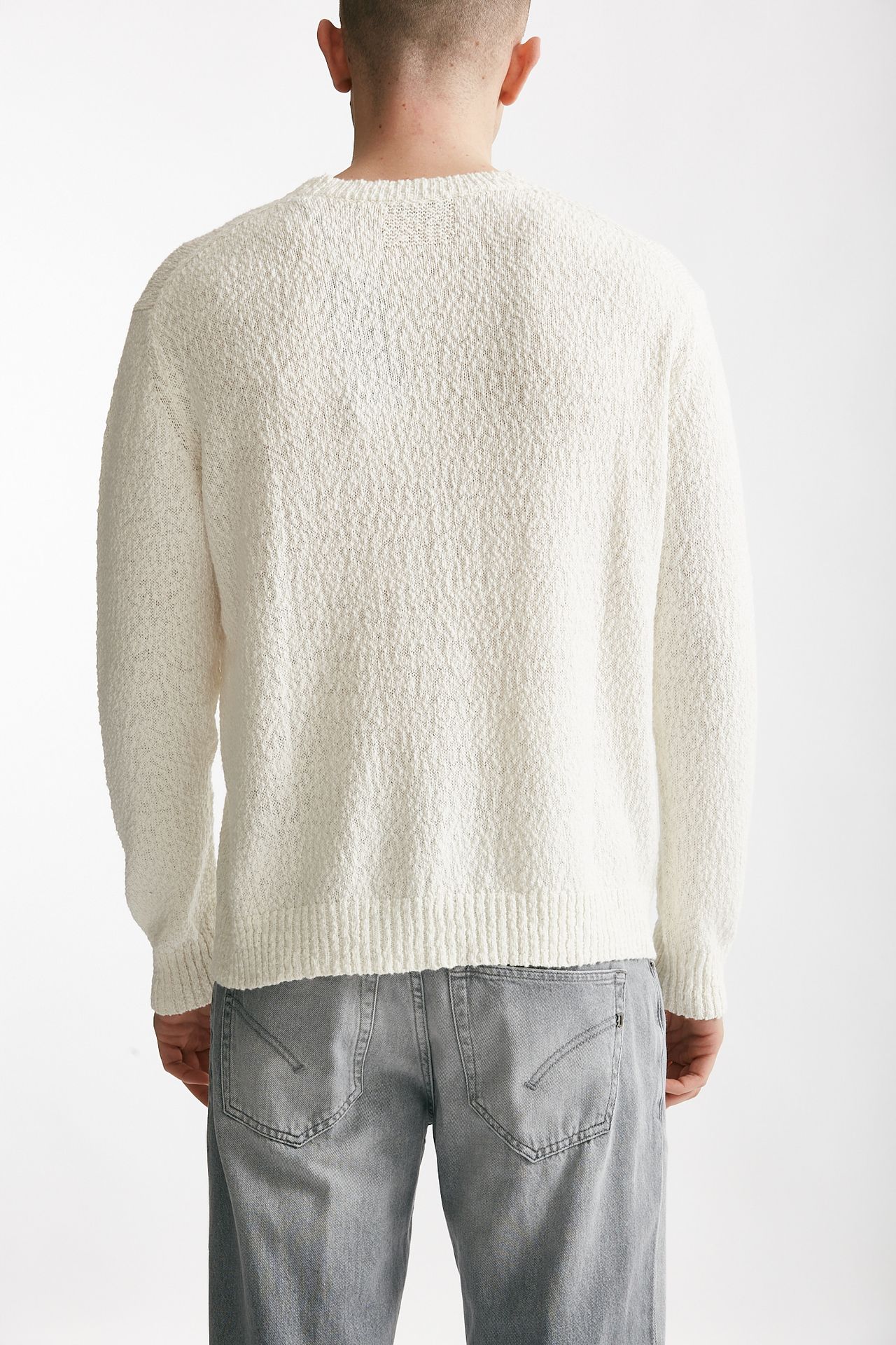 Maglia in cotone lavorato boucle bianco