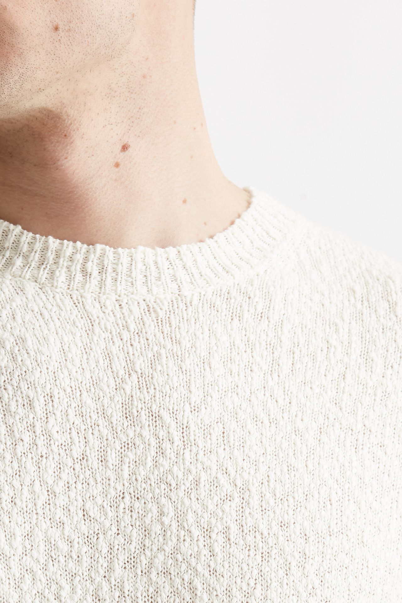 Maglia in cotone lavorato boucle bianco