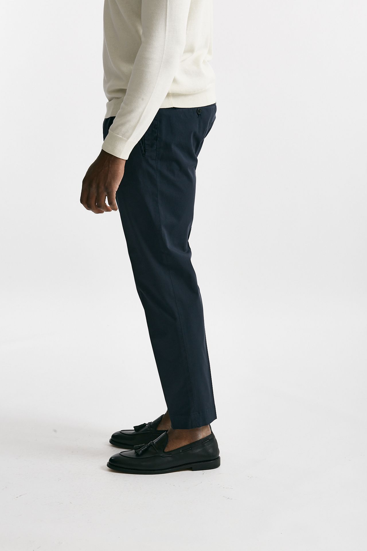 Pantalone cotone stretch blu