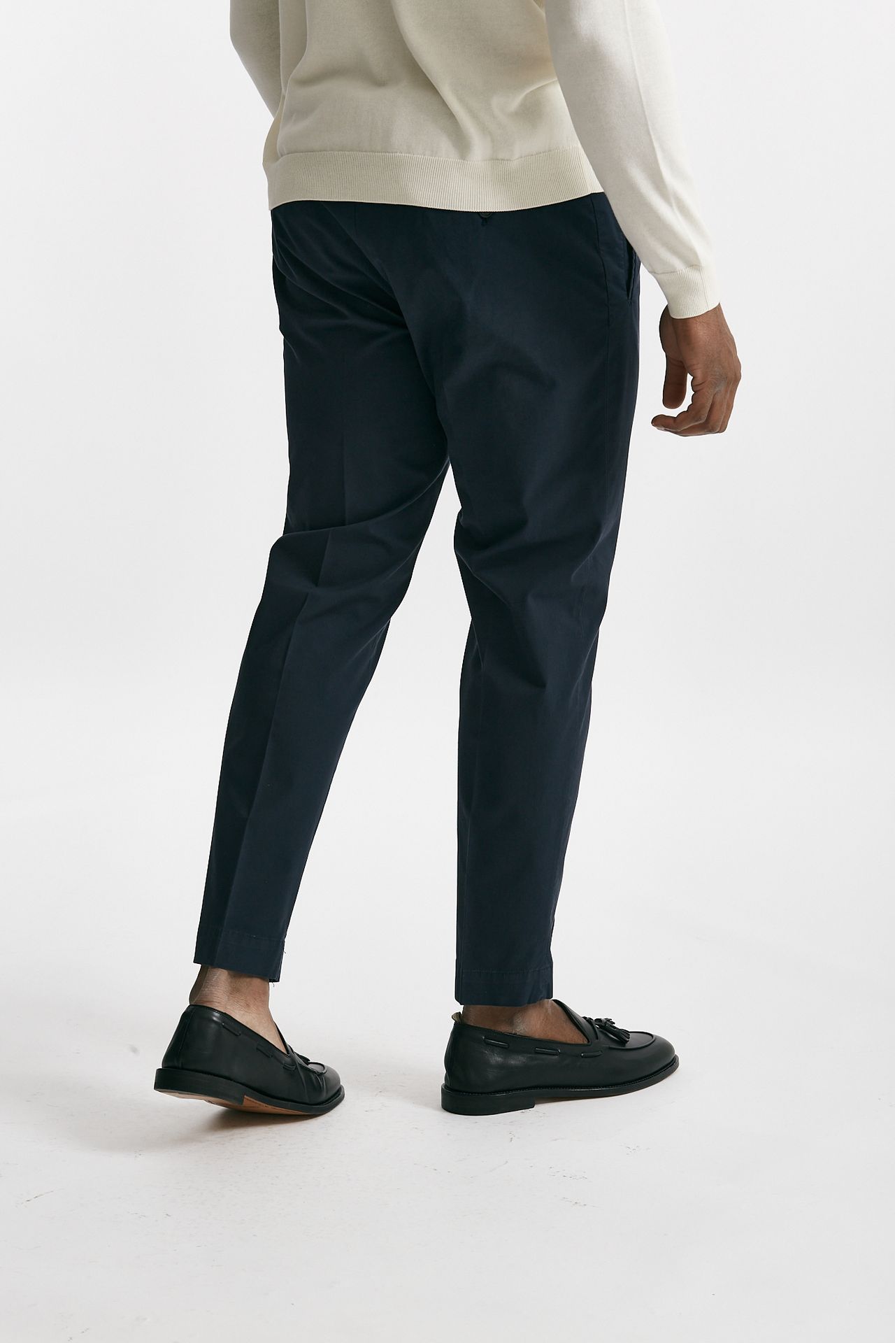 Pantalone cotone stretch blu